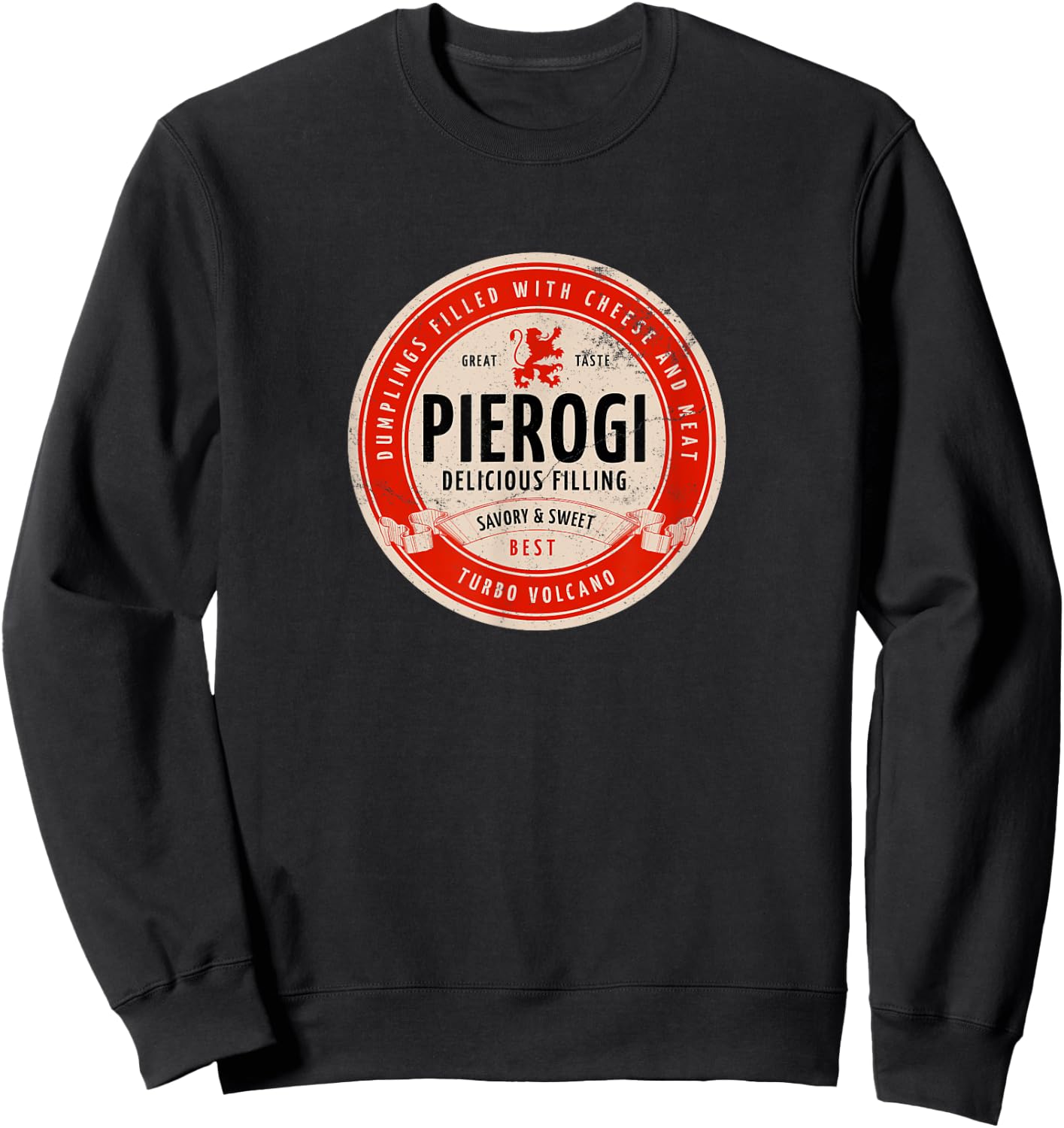 Retro Pierogi Beer Bottle Logo Vintage Sweatshirt - Sweatshirt | Black