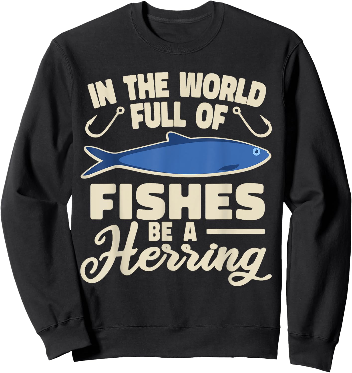 Clupeidae men women silvery schooling fish Herring Sweatshirt - Sweatshirt | Black
