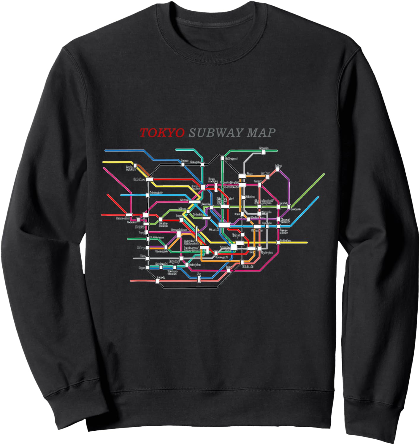 Tokyo Subway Map | Metro, Underground Sweatshirt - Sweatshirt | Black