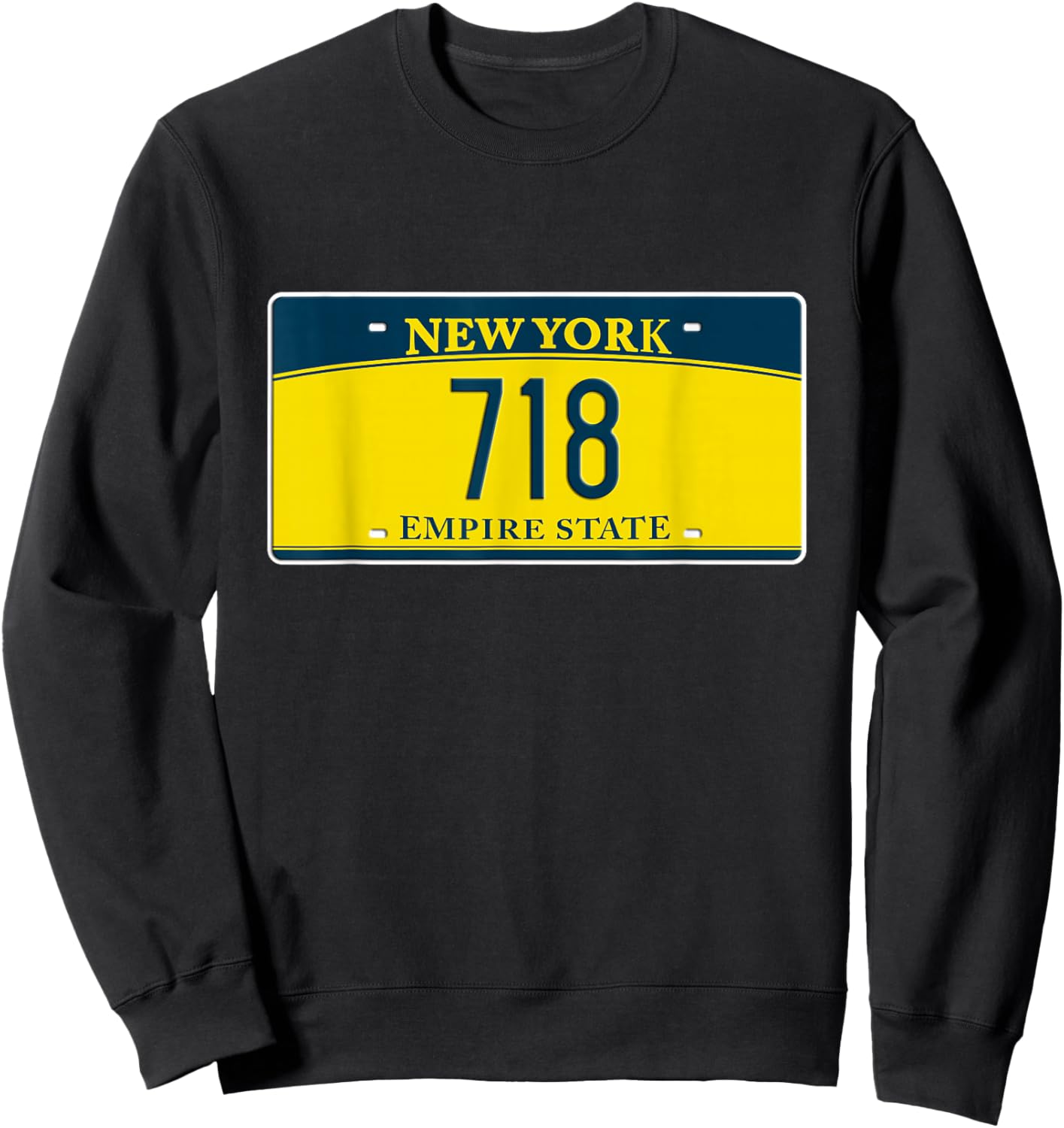 718 Area Code Brooklyn Queens NYC NY New York Home Town Sweatshirt - Sweatshirt | Black
