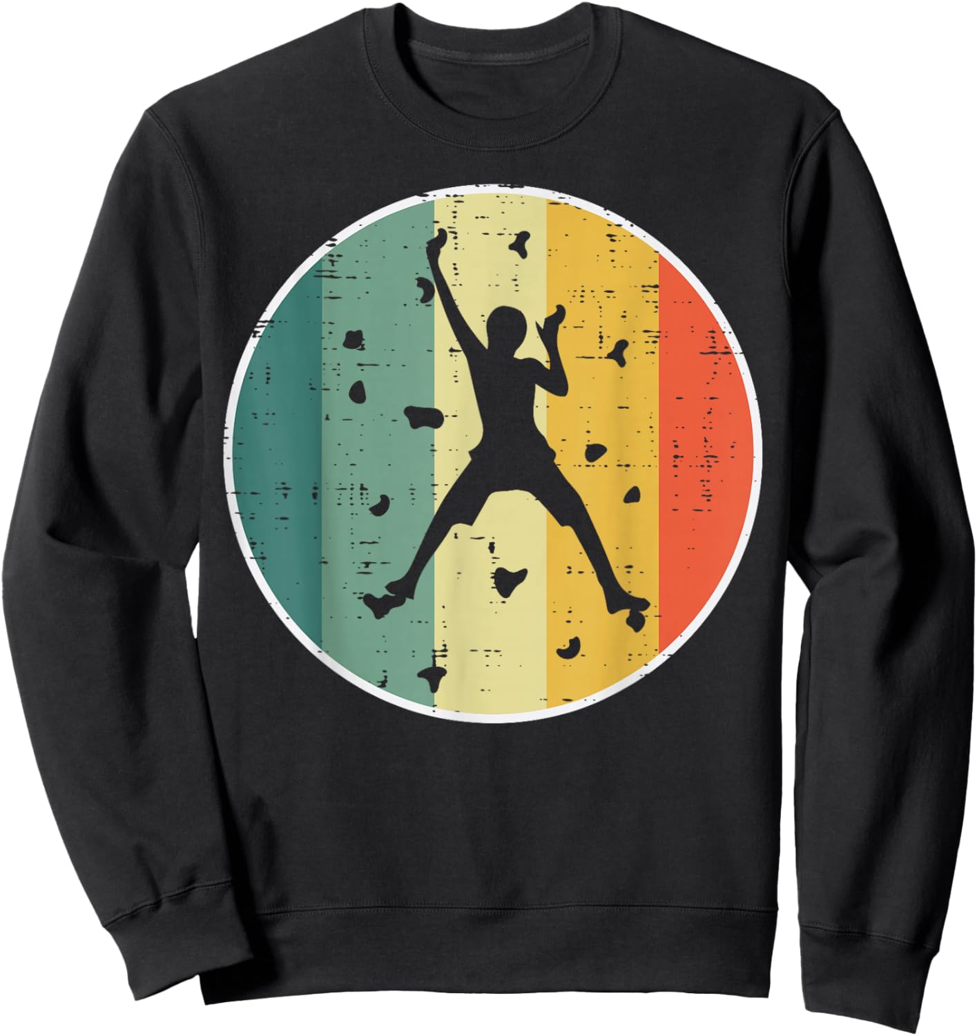 Wall Climbing Retro Rock Climber Bouldering Men Women Kids Sweatshirt - Sweatshirt | Black