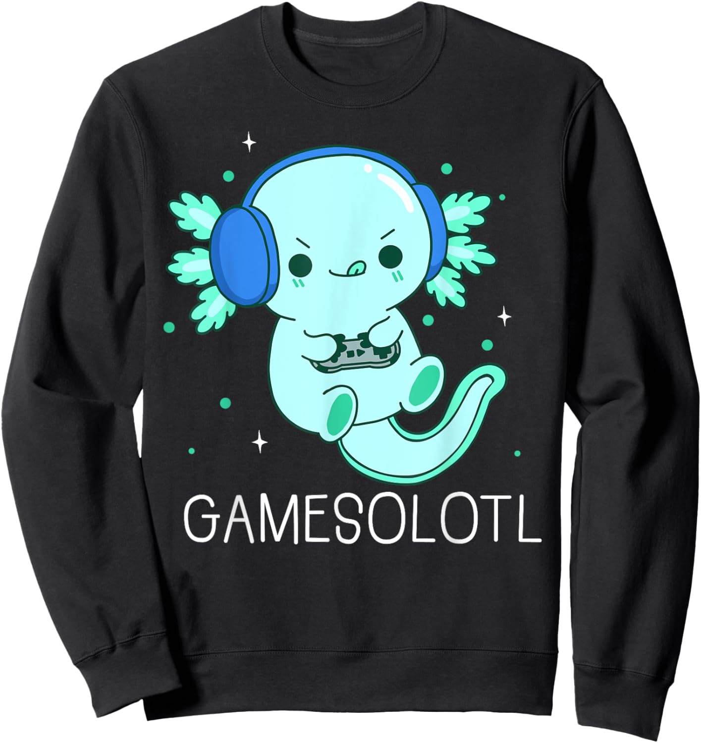 Kawaii Gamesolotl Axolotl Gamer Anime Gifts Boys Girls Sweatshirt - Sweatshirt | Black