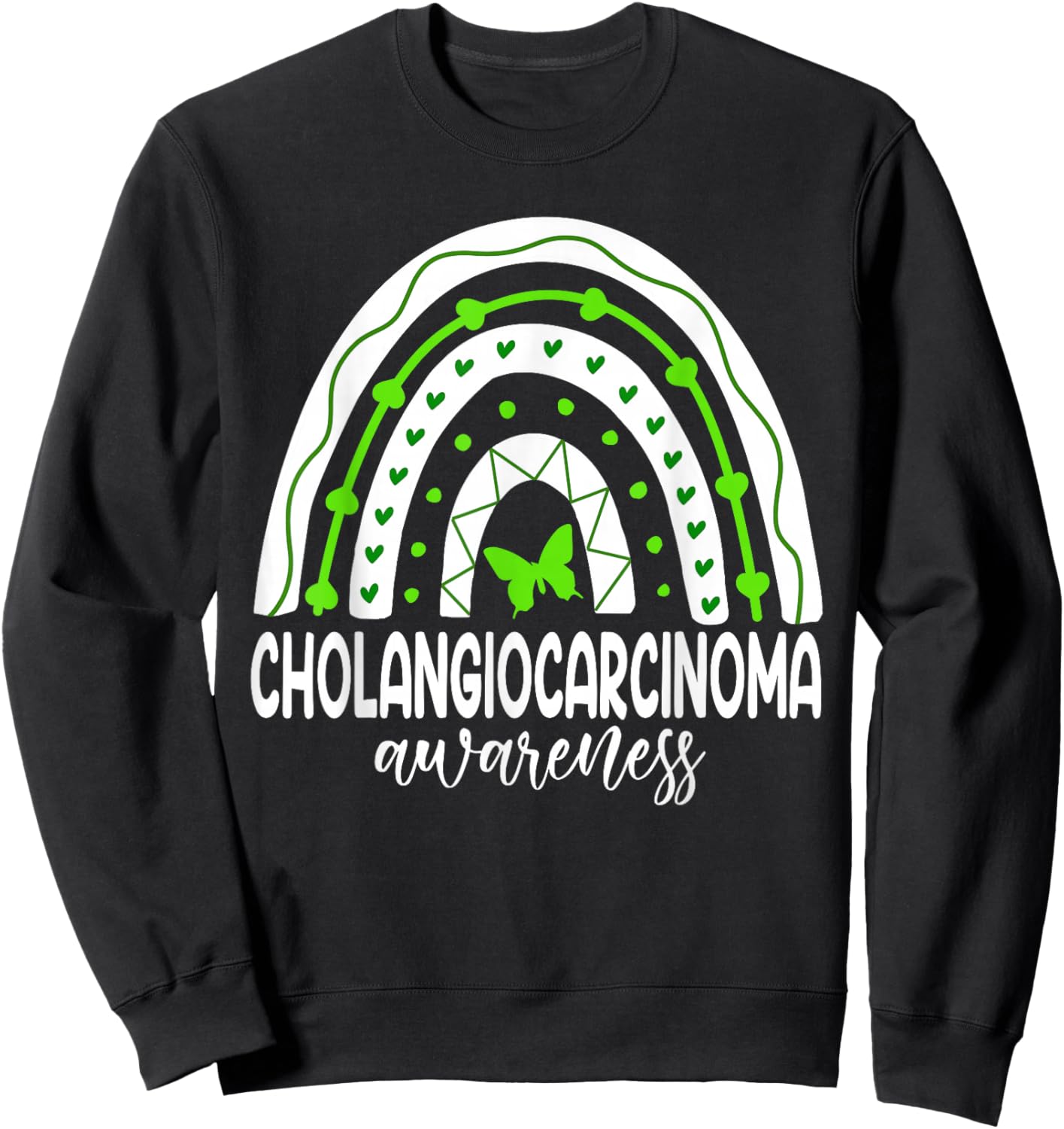 We wear Green Rainbow For Cholangiocarcinoma Awareness Sweatshirt - Sweatshirt | Black