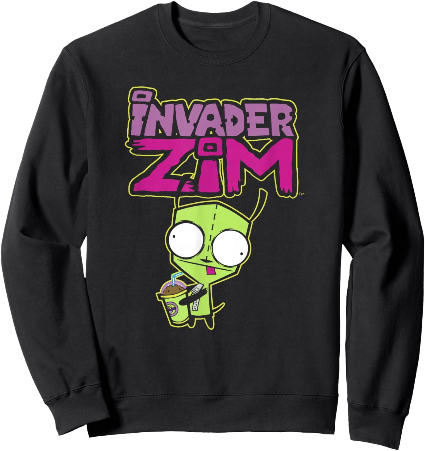 Invader Zim G.I.R Milkshake Foodie Dog Logo Sweatshirt - Sweatshirt | Black