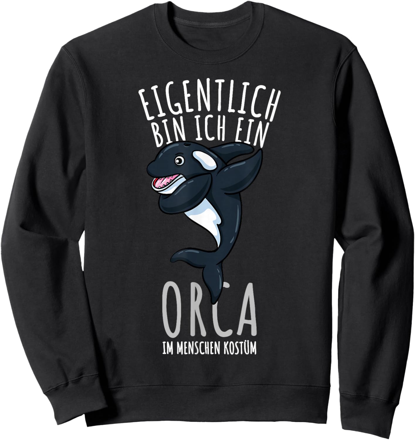 Dabbing Orca Kostüm Kinder Mädchen Killerwal Sweatshirt - Sweatshirt | Black