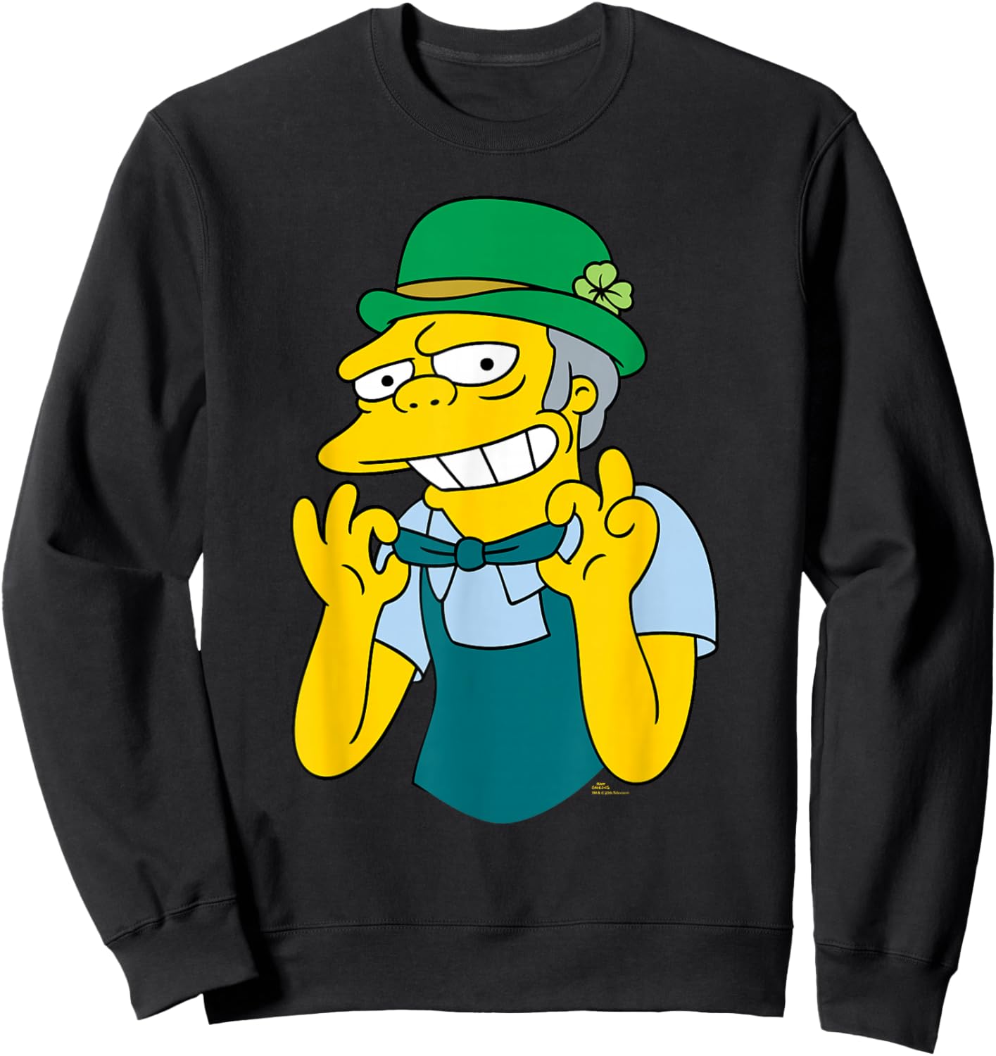 NEW The Simpsons St. Patrick's Day Moe the Bartender Funny Sweatshirt - Sweatshirt | Black