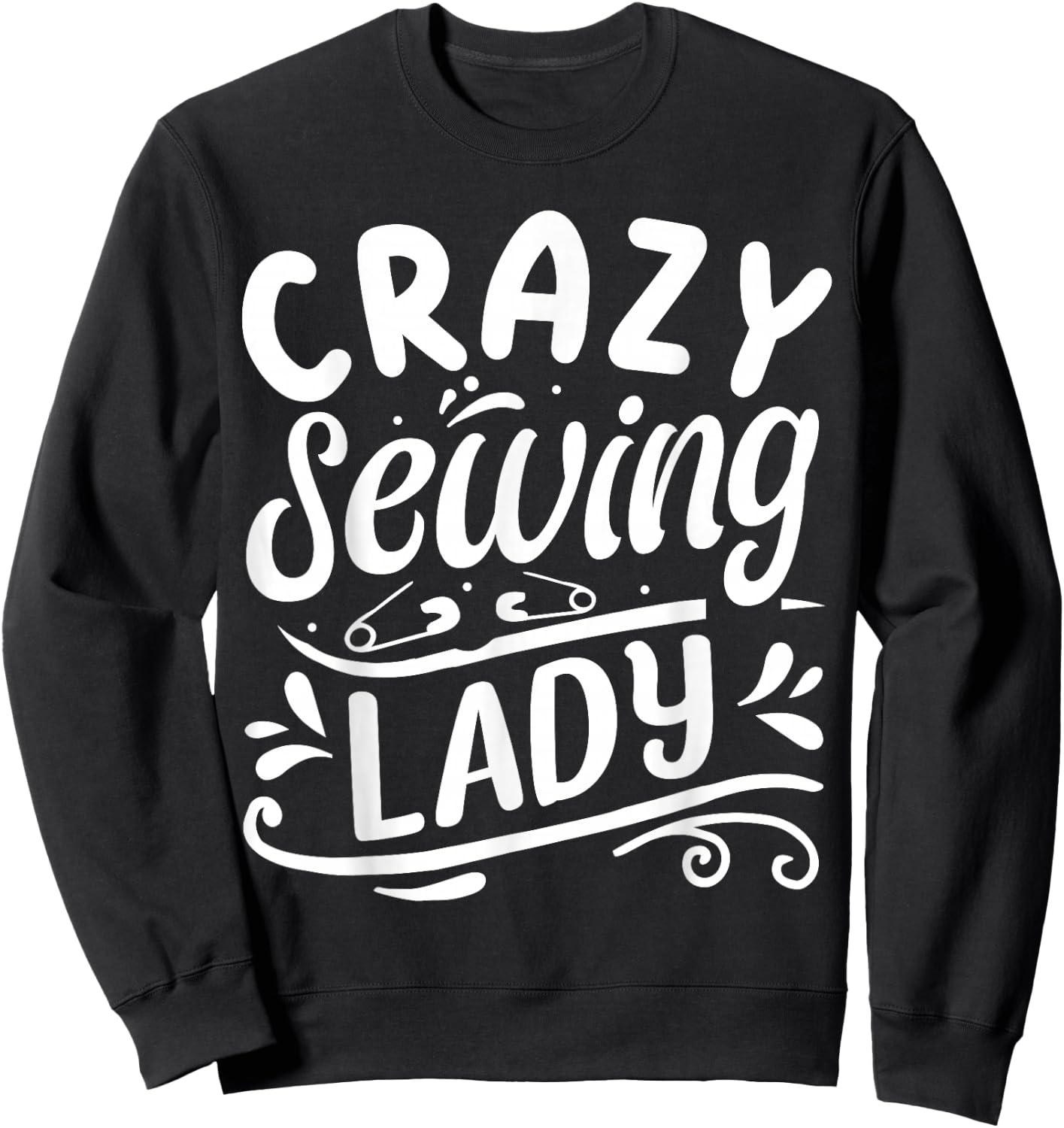 Crazy Sewing Lady Sweatshirt - Sweatshirt | Black