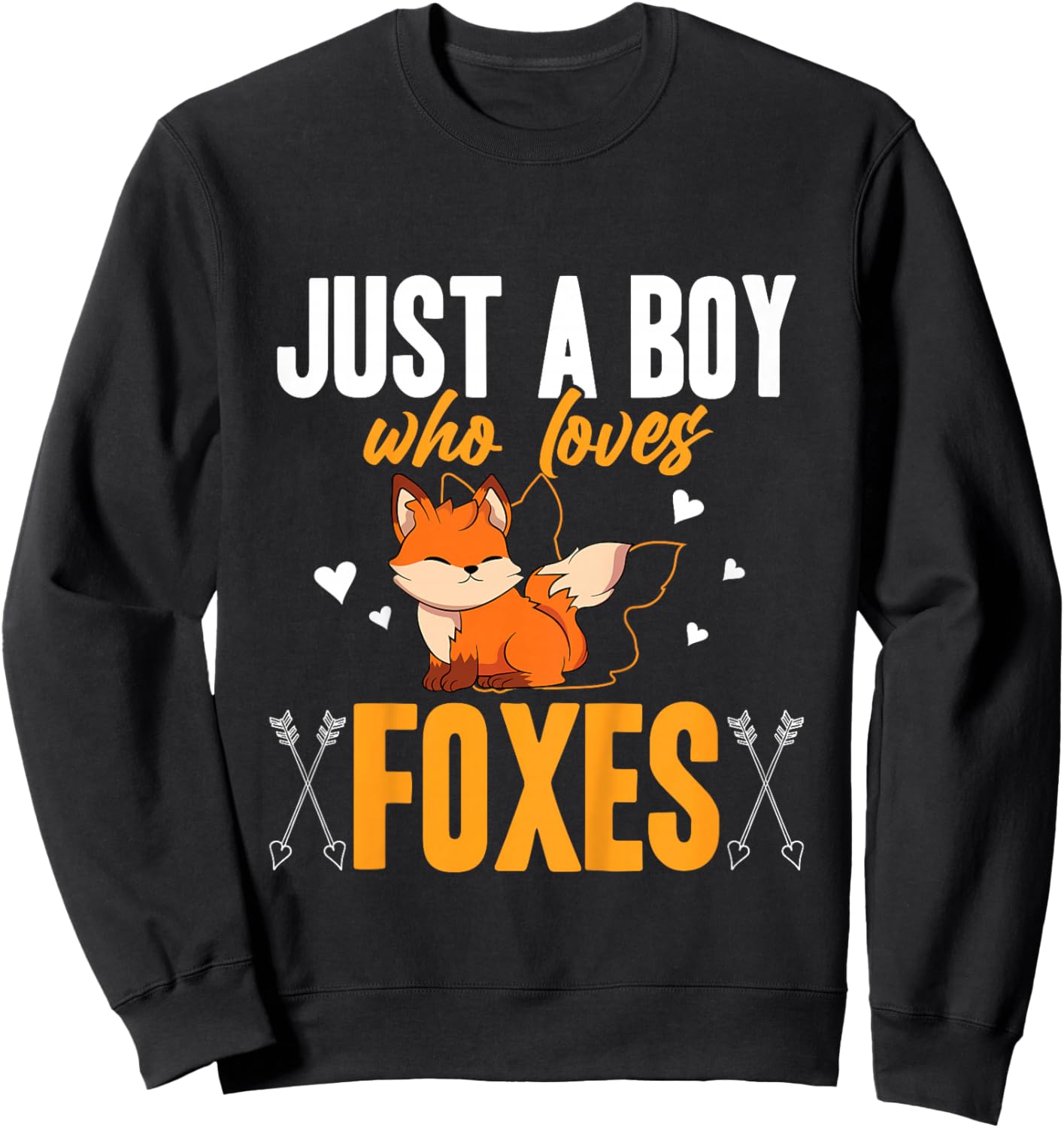 Just A Boy Who Loves Foxes Toddler Wildlife Animal Fox Sweatshirt - Sweatshirt | Black