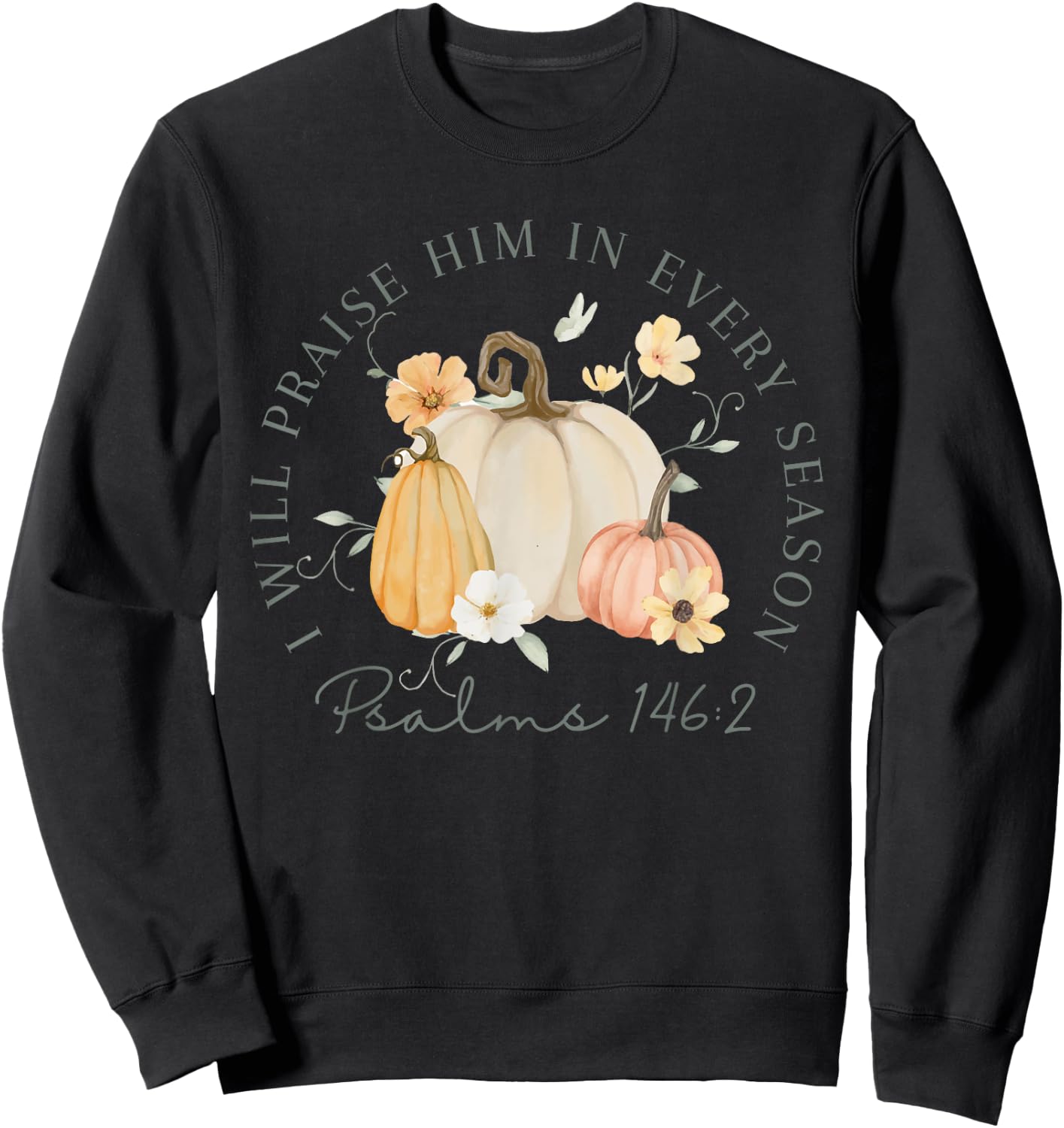 Fall Thanksgiving Pumpkin I Will Praise Him In Every Season Sweatshirt - Sweatshirt | Black