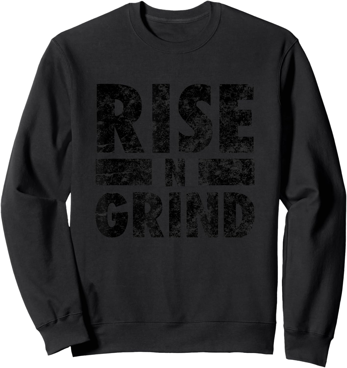 Gym Kiss Men's Grey Classic Fit Rise N Grind Workout , Small Sweatshirt - Sweatshirt | Black