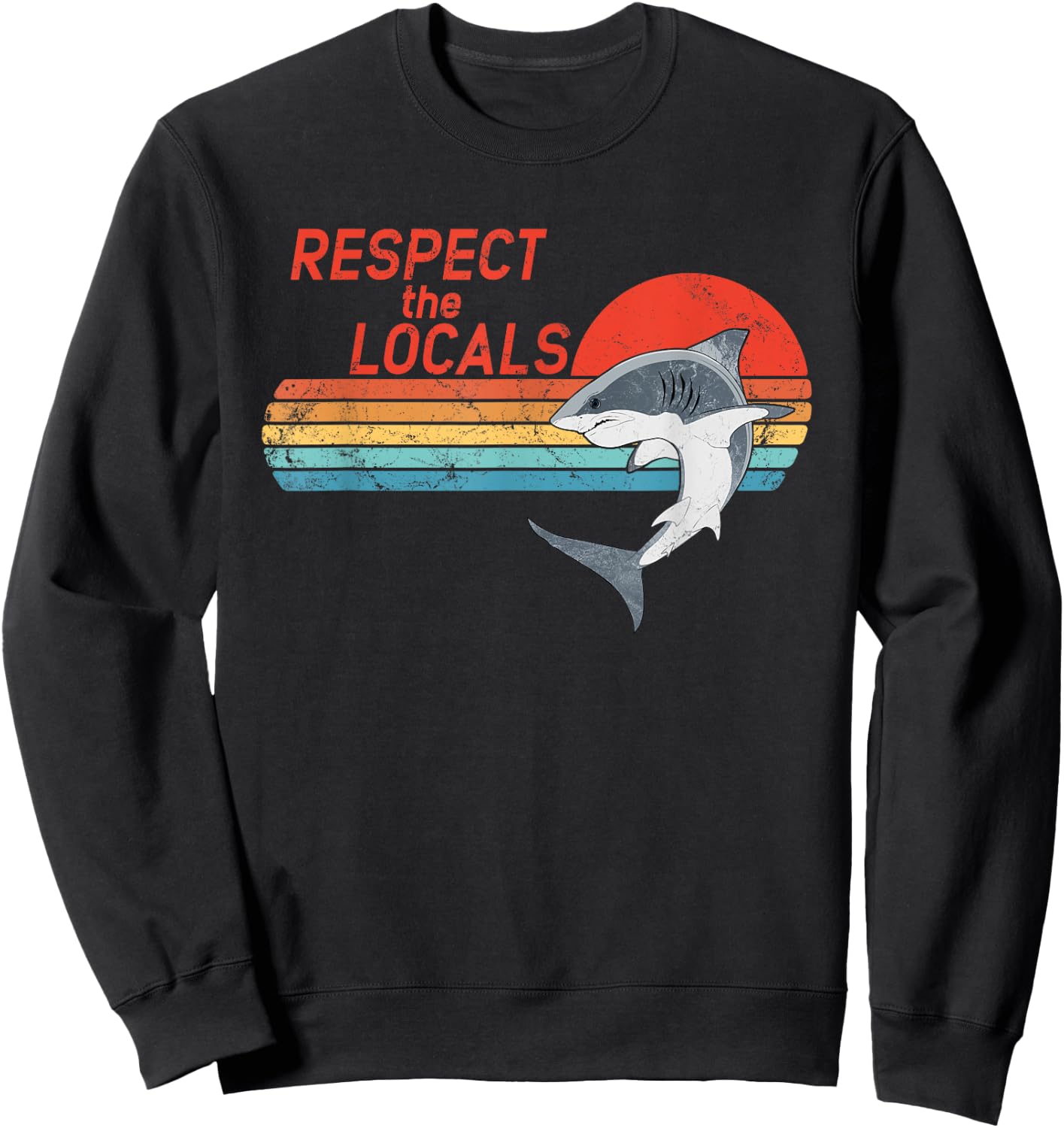 Respect the Locals White Shark Sweatshirt - Sweatshirt | Black
