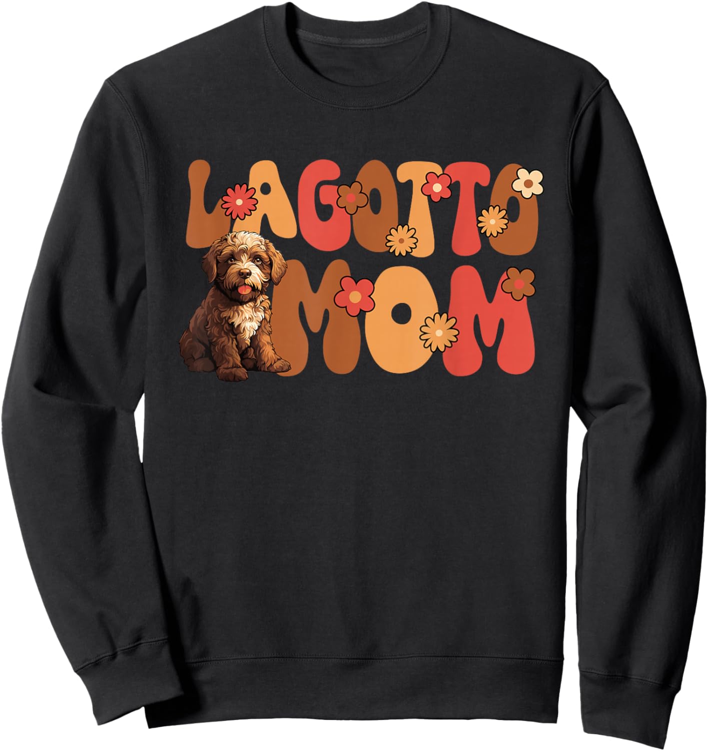 Lagotto Romagnolo Dog Groovy World's Best Lagotto Mom Sweatshirt - Sweatshirt | Black