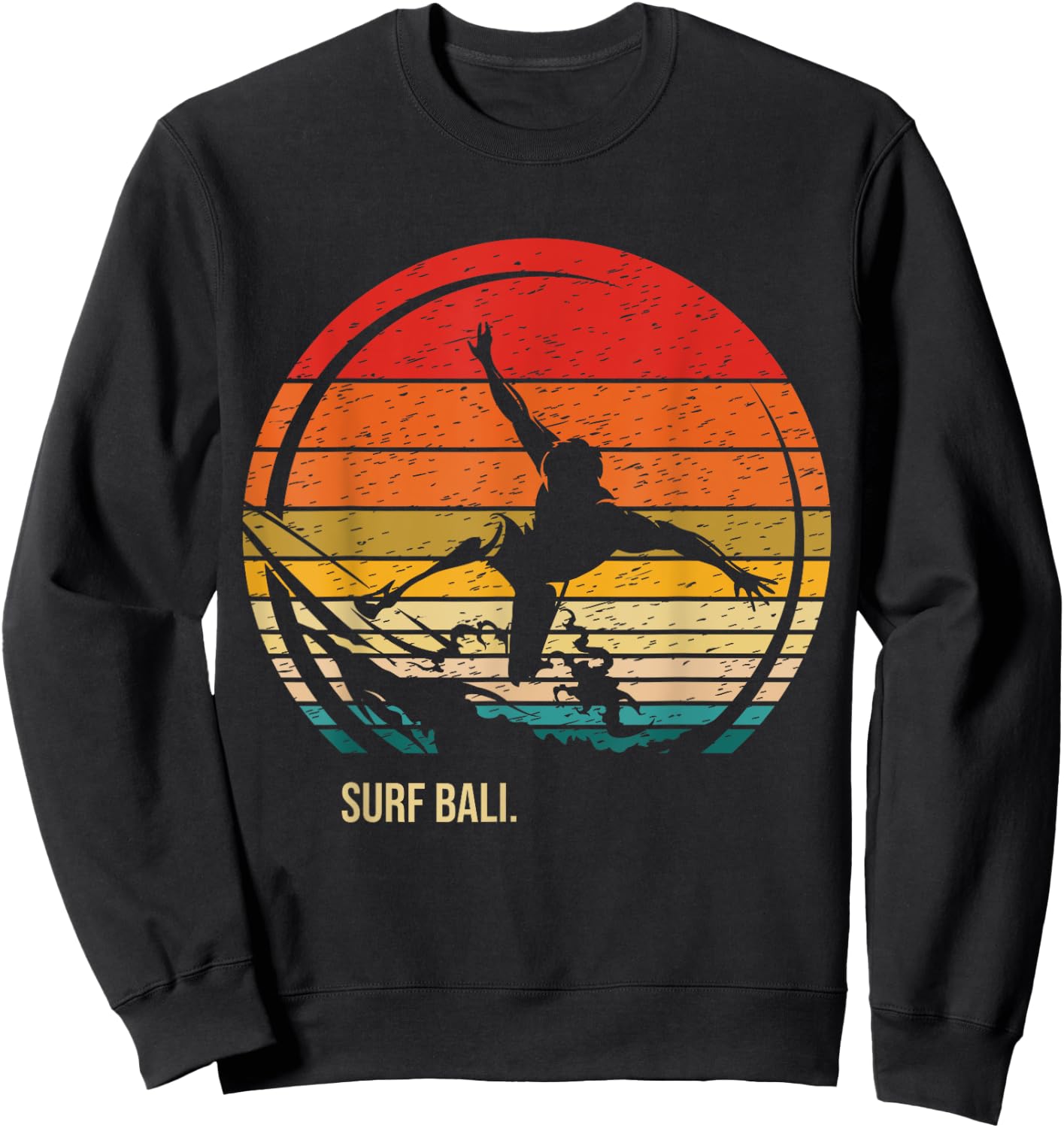 Vintage Surf Bali Retro Surfer Surfing Sweatshirt - Sweatshirt | Black