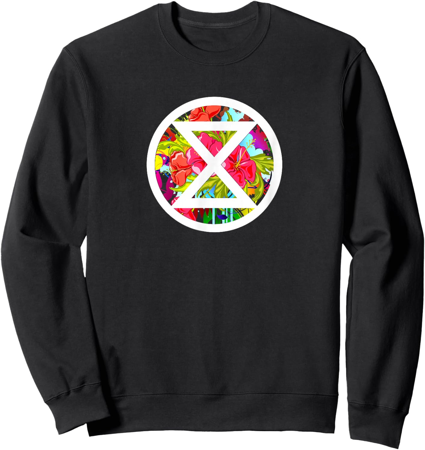 Extinction Rebellion Climate Change Flower Peace Sweatshirt - Sweatshirt | Black