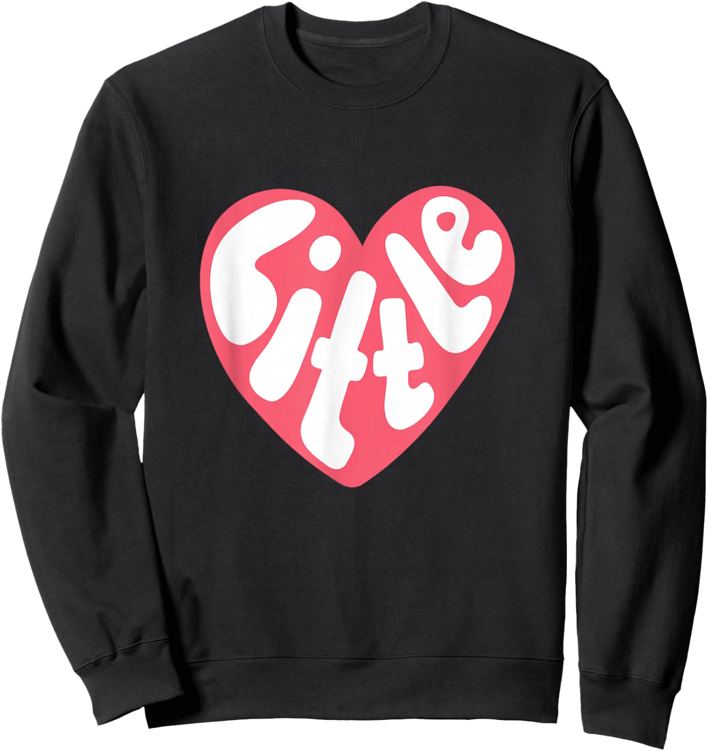Big Little Sorority Reveal Little Pink Heart Sweatshirt - Sweatshirt | Black