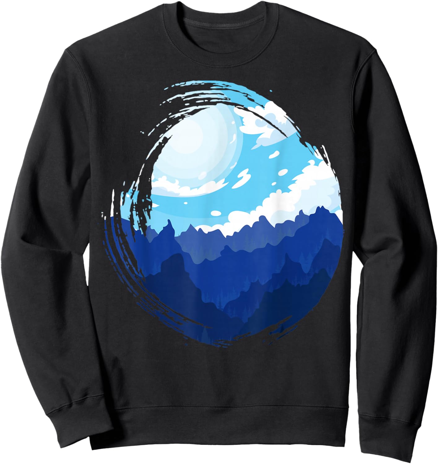 Timeless Mountain, Nature Trees and Forest Sweatshirt - Sweatshirt | Black