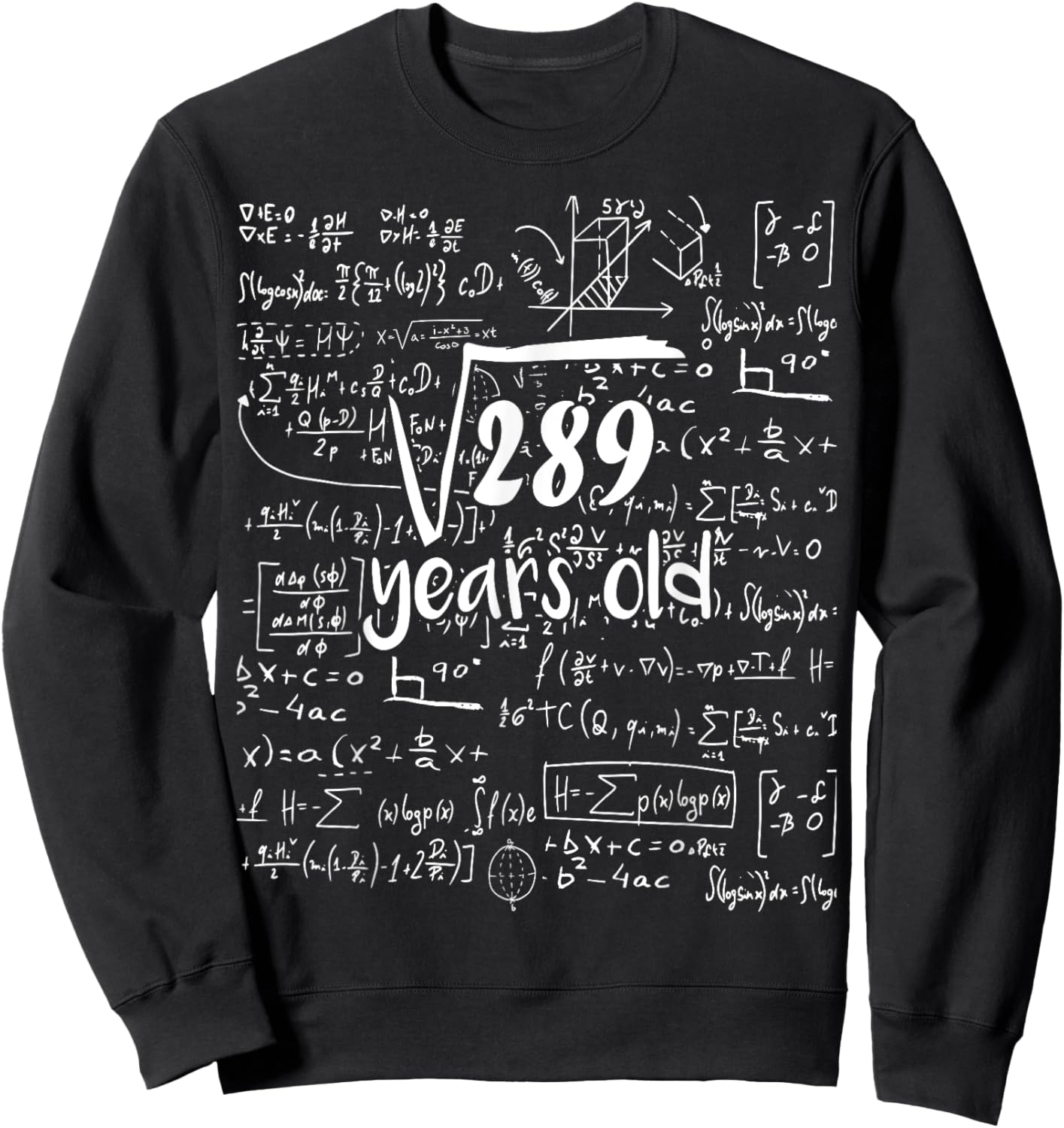 Square Root Of 289 - 17th Birthday 17 Years Old Math Bday Sweatshirt - Sweatshirt | Black