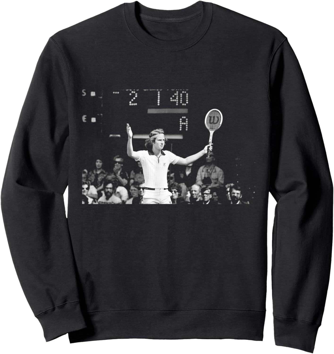 Wimbledon Tennis 1977 John McEnroe Complains to , Black, S Sweatshirt - Sweatshirt | Black