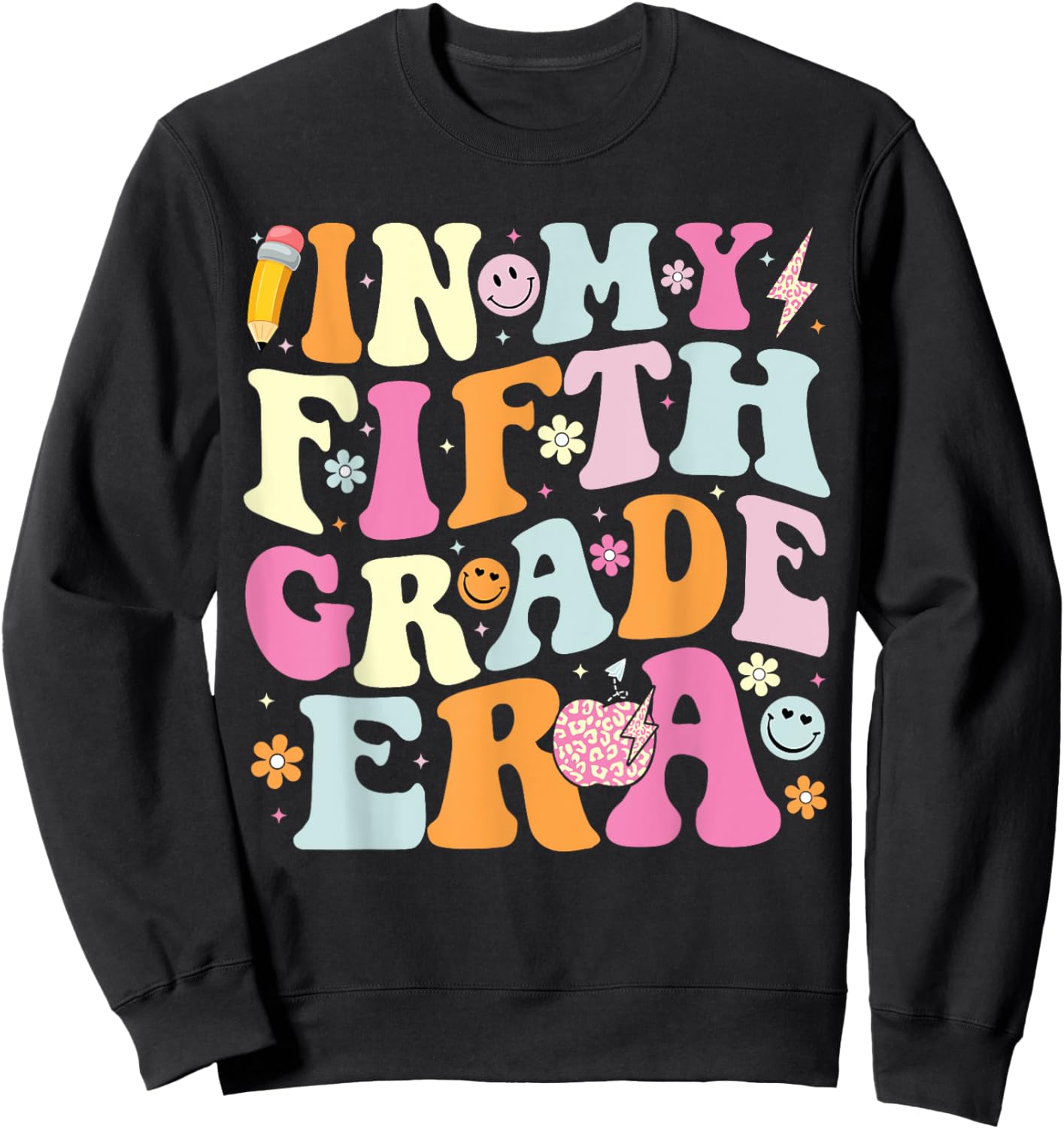 In My Fifth Grade Era Cool 5th Grade Teacher Back to School Women Kids Sweatshirt - Sweatshirt | Black