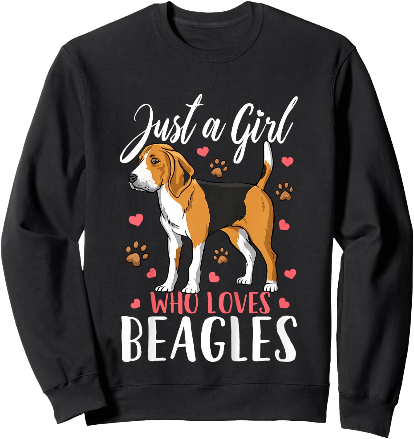 Kids Beagle Just A Girl Who Loves Beagles Gift Sweatshirt - Sweatshirt | Black