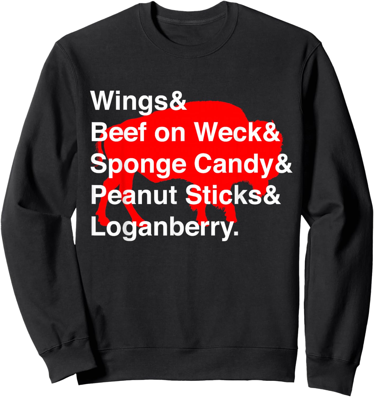 Classic Buffalo New York Foods Cute Buffalo NY Foodie Sweatshirt - Sweatshirt | Black