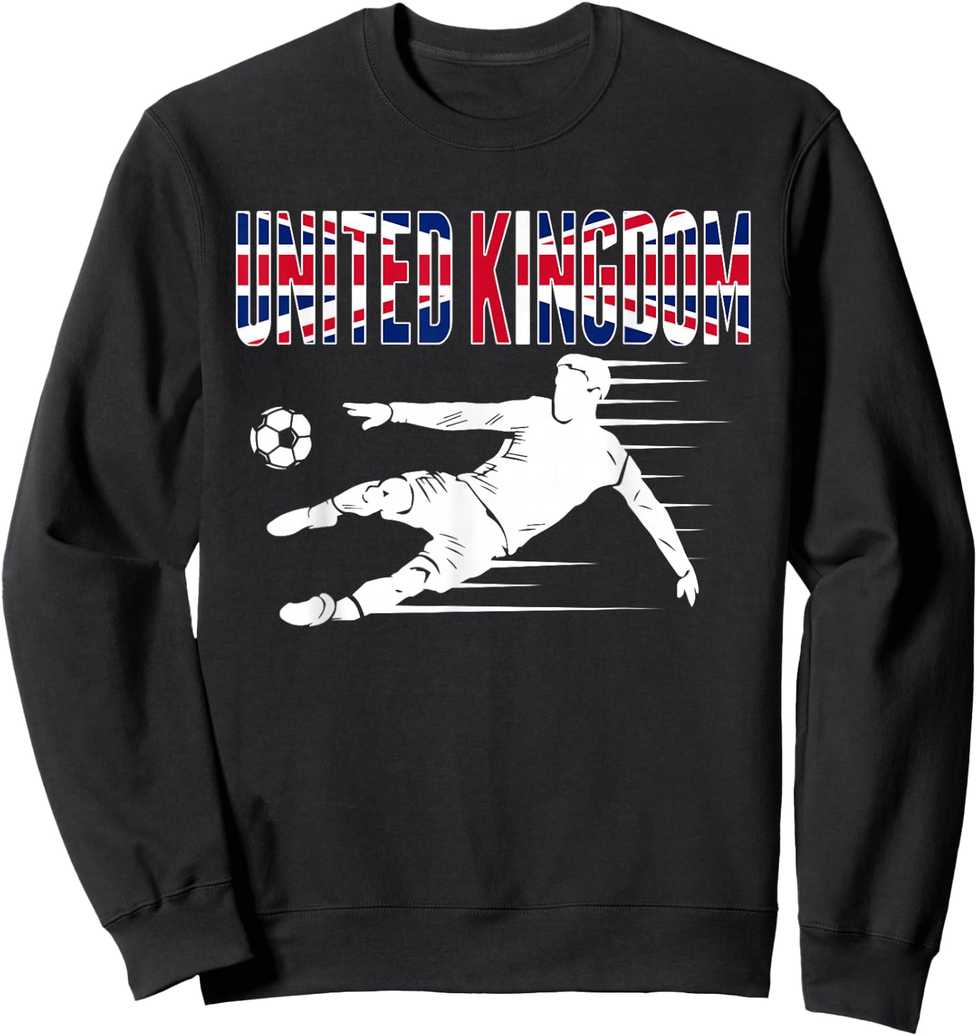 United Kingdom Soccer Fans Jersey British Football Supporter Sweatshirt - Sweatshirt | Black