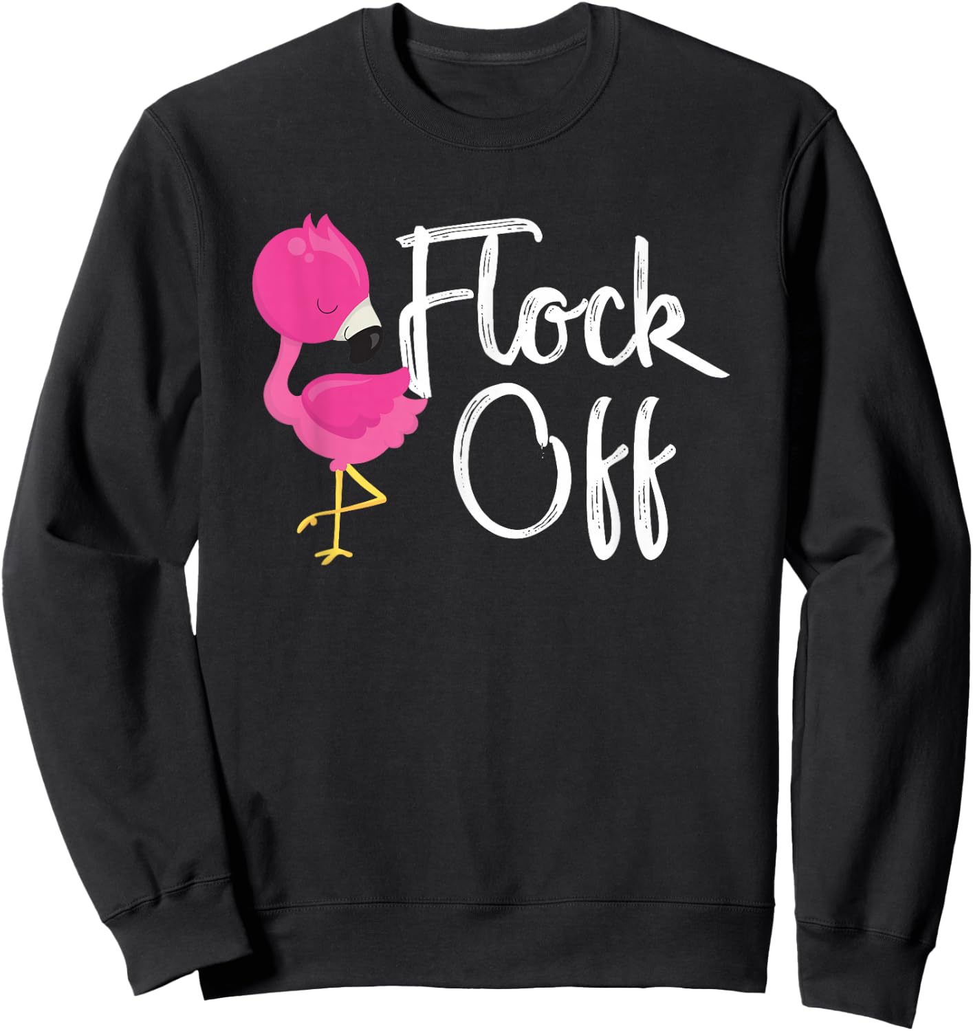 Flamingo Flock Off Sweatshirt - Sweatshirt | Black