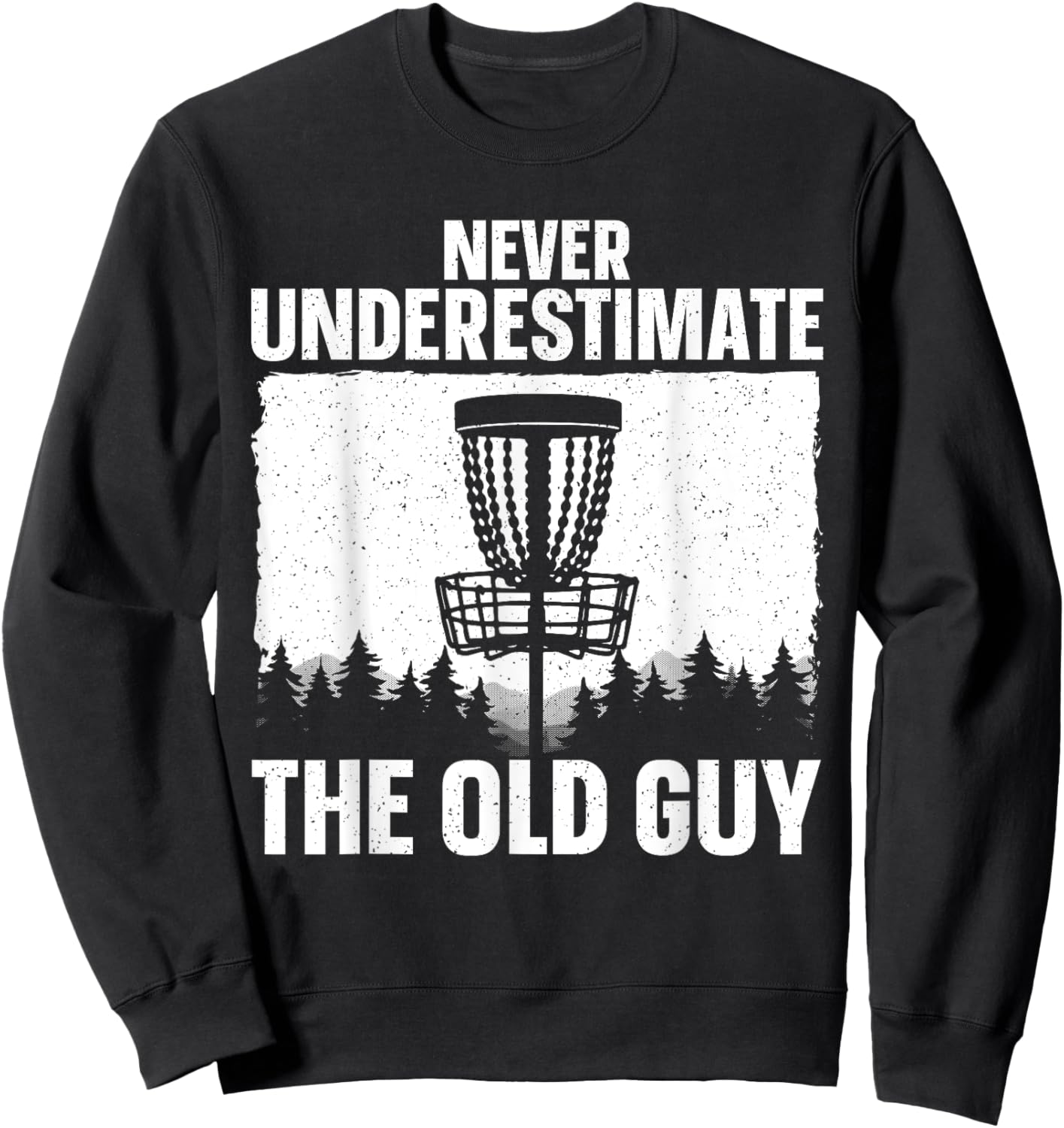 Disc Golf Art For Grandpa Men Dad Disc Golf Player Disc Golf Sweatshirt - Sweatshirt | Black