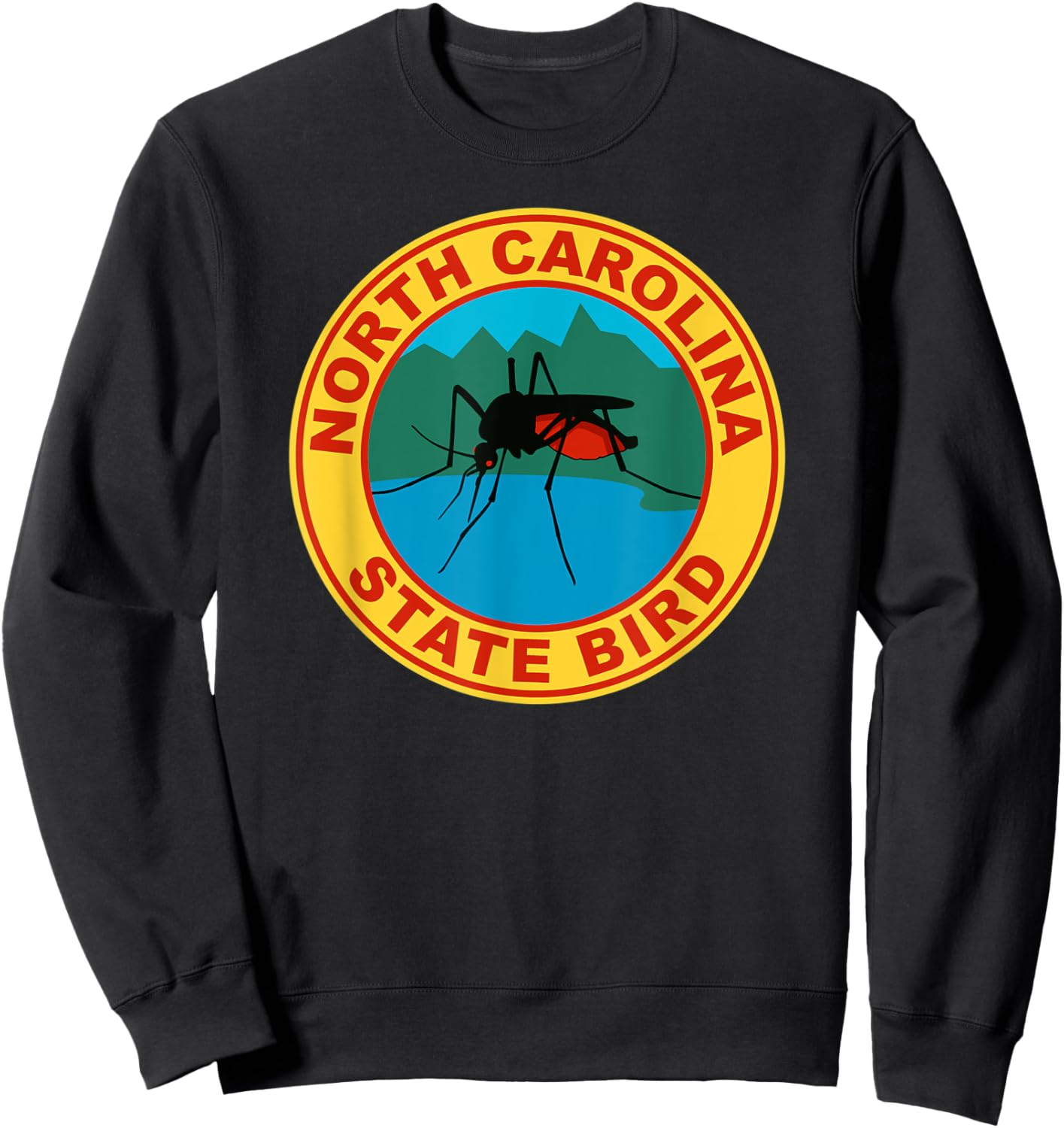 Funny North Carolina Mosquito State Bird Sweatshirt - Sweatshirt | Black