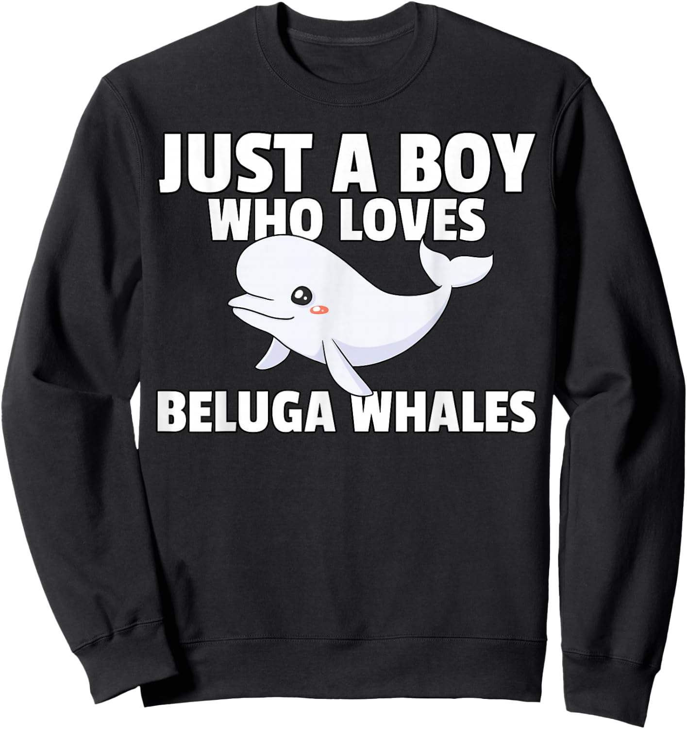 Beluga Whale Gift Baby Beluga Costume Sweatshirt - Sweatshirt | Black