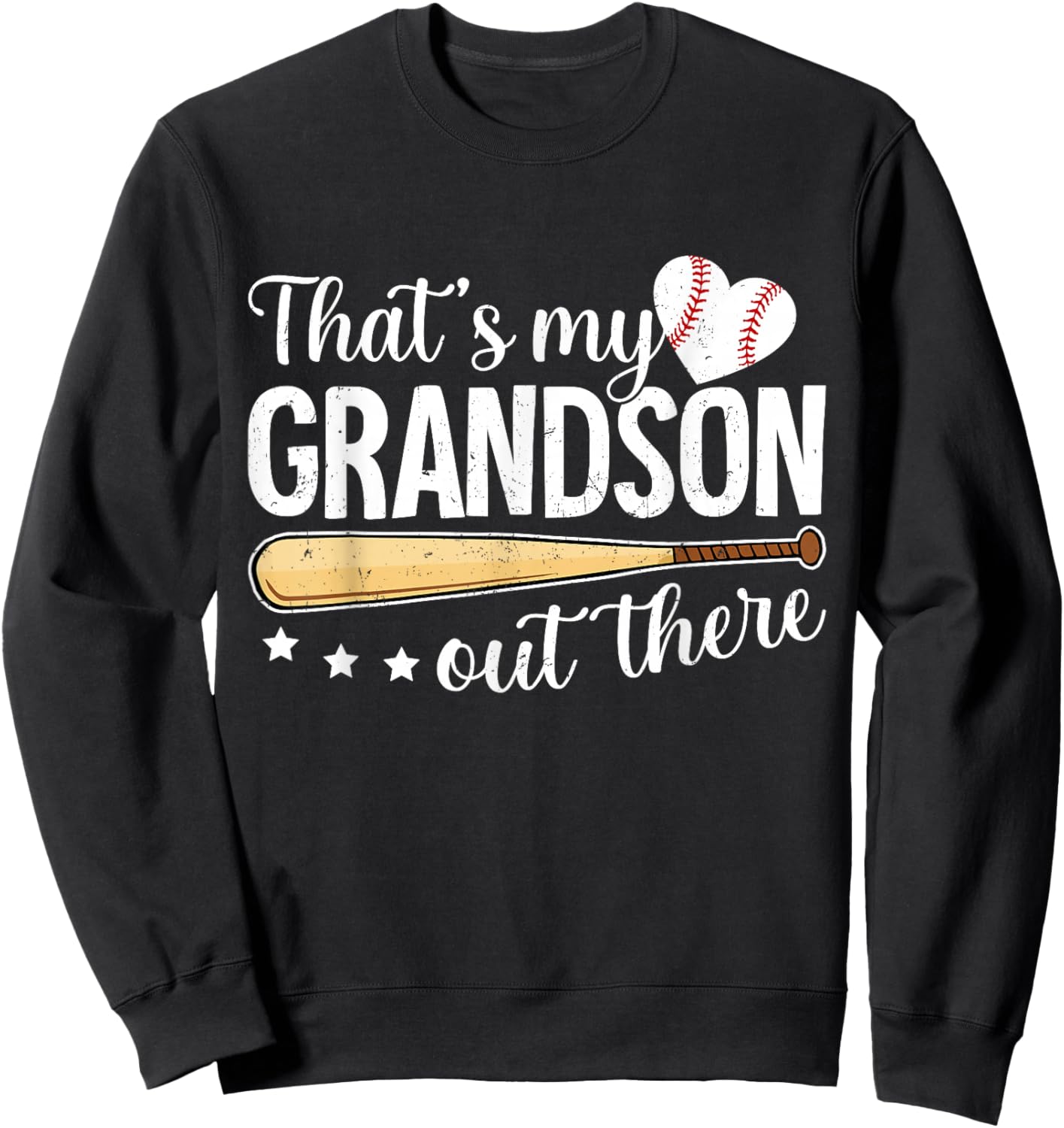 Baseball Grandma Funny That's My Grandson Out There Baseball Sweatshirt - Sweatshirt | Black