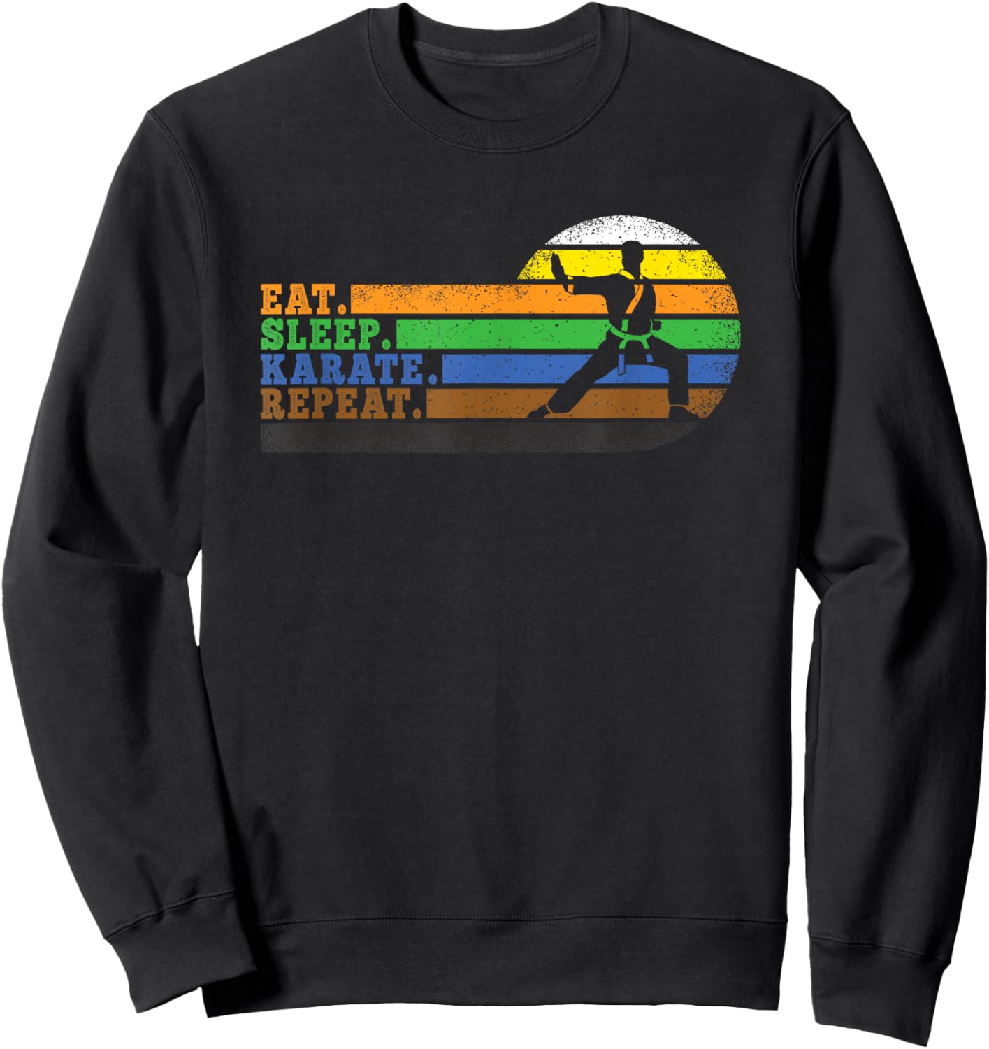 Eat Sleep Karate Repeat Men Women Boys Girls Kids Sweatshirt - Sweatshirt | Black