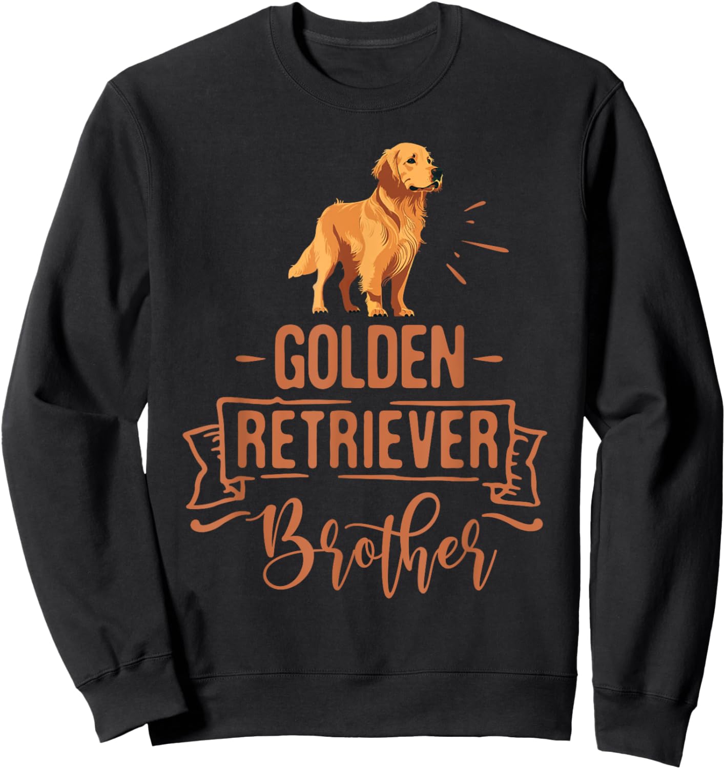 Dog Golden Retriever Brother Vintage Golden Retriever Dad Women Kids Sweatshirt - Sweatshirt | Black