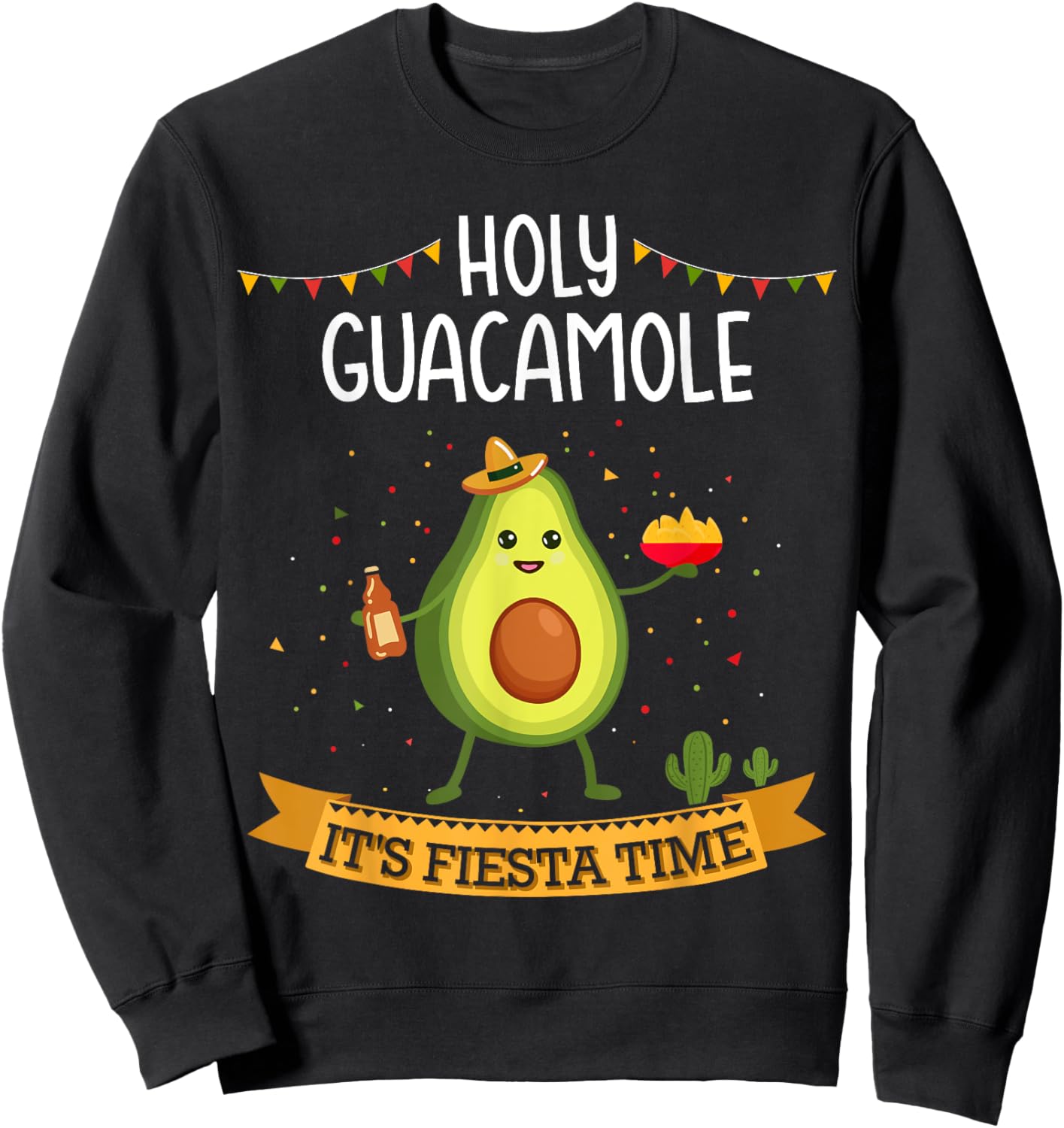Holy guacamole with avocado for Cinco de Mayo fiesta time Sweatshirt - Sweatshirt | Black