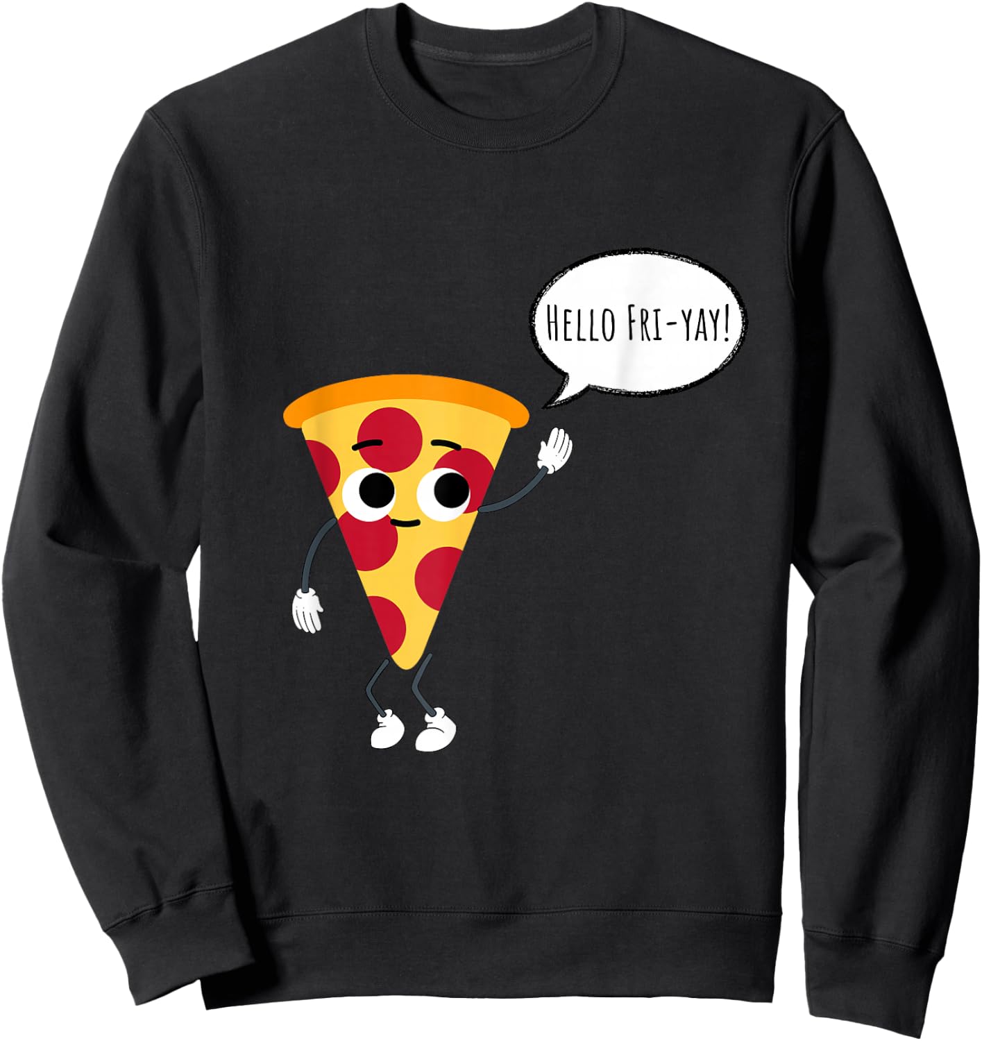Funny Pizza Friday Men Women Kids Pizza Parlor Shop Sweatshirt - Sweatshirt | Black