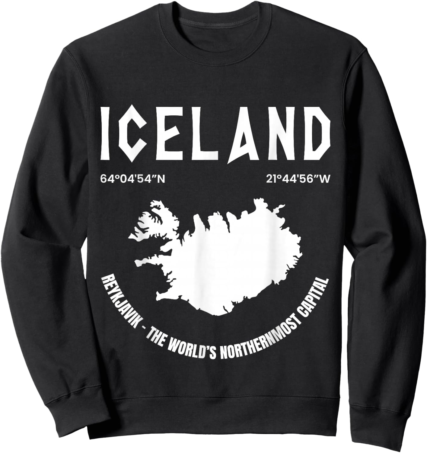 Iceland Map Gift Reykjavík Iceland Lover Icelandic Vacation Sweatshirt - Sweatshirt | Black