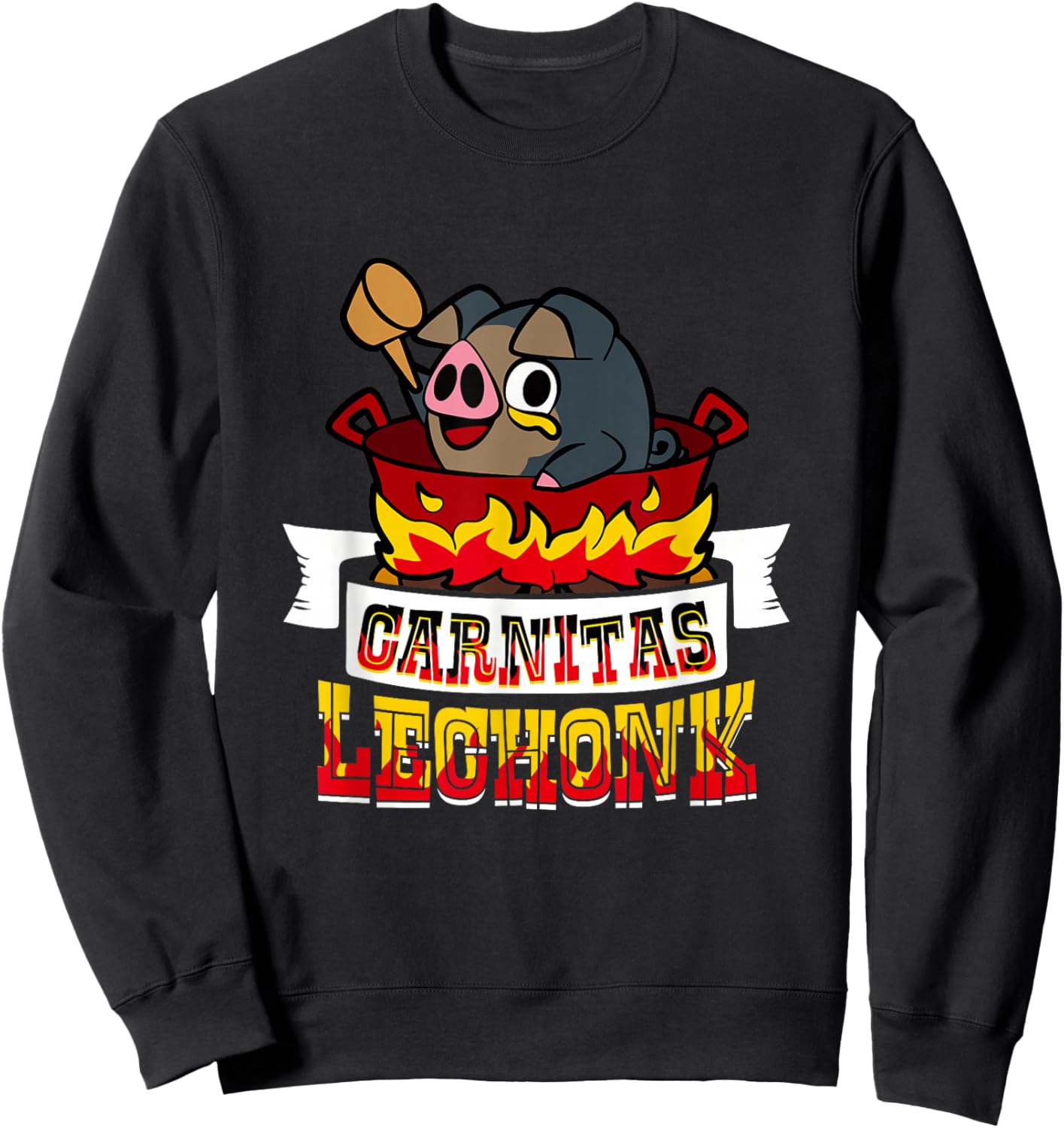 Pig Pork Fired Brew Carnitas Lechonk Cute Animal Revolution Sweatshirt - Sweatshirt | Black