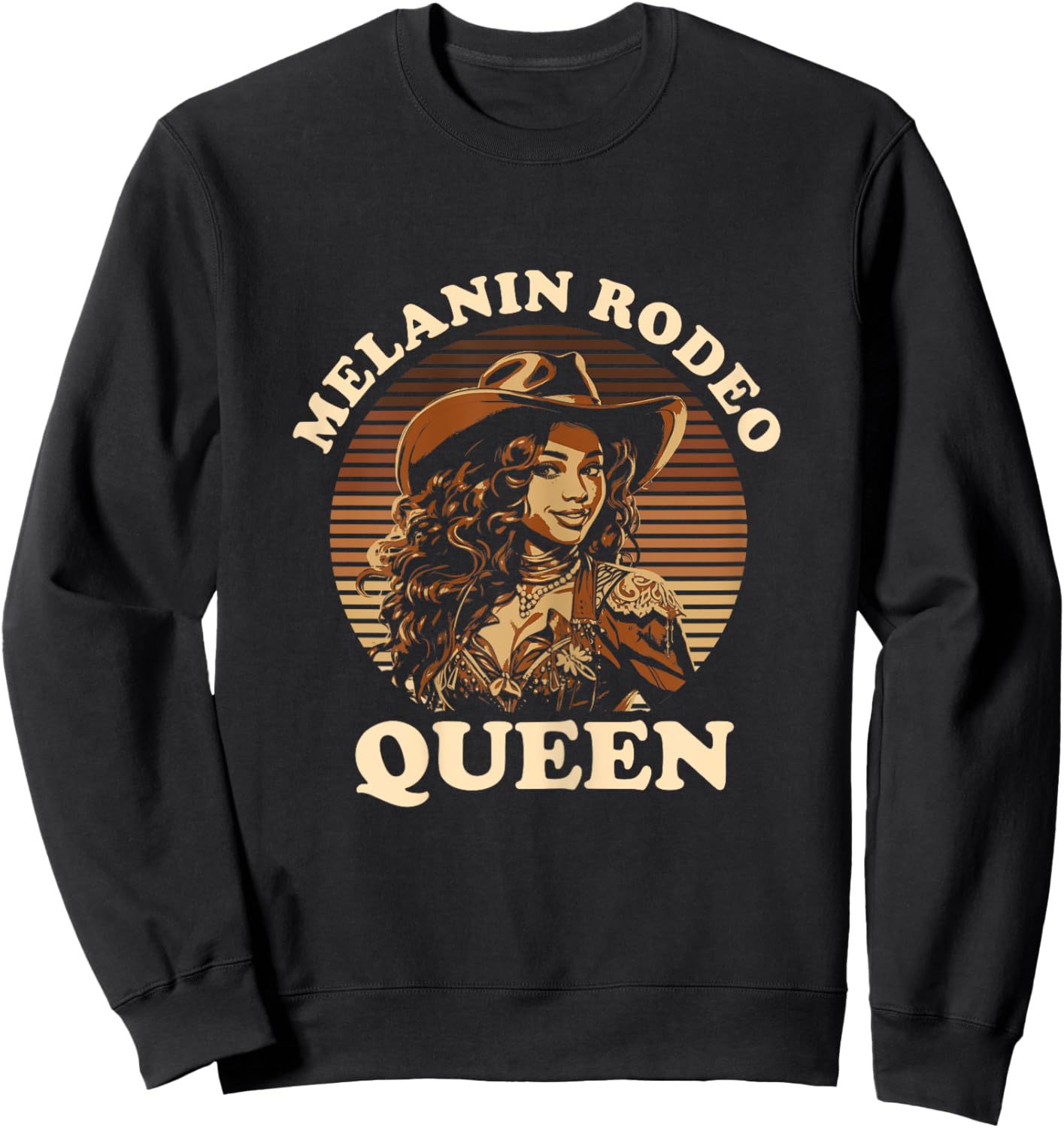 Melanin Rodeo Queen Bronc Riding African American Sweatshirt - Sweatshirt | Black