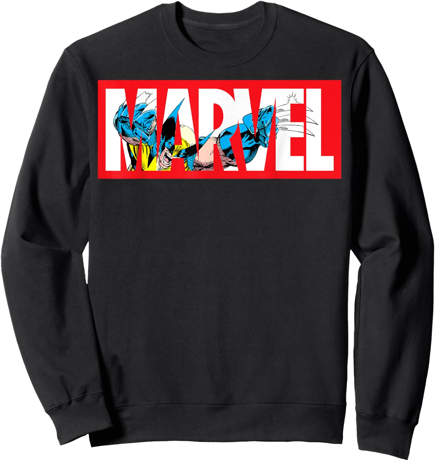 Marvel X-Men Wolverine Logo Fill Sweatshirt - Sweatshirt | Black