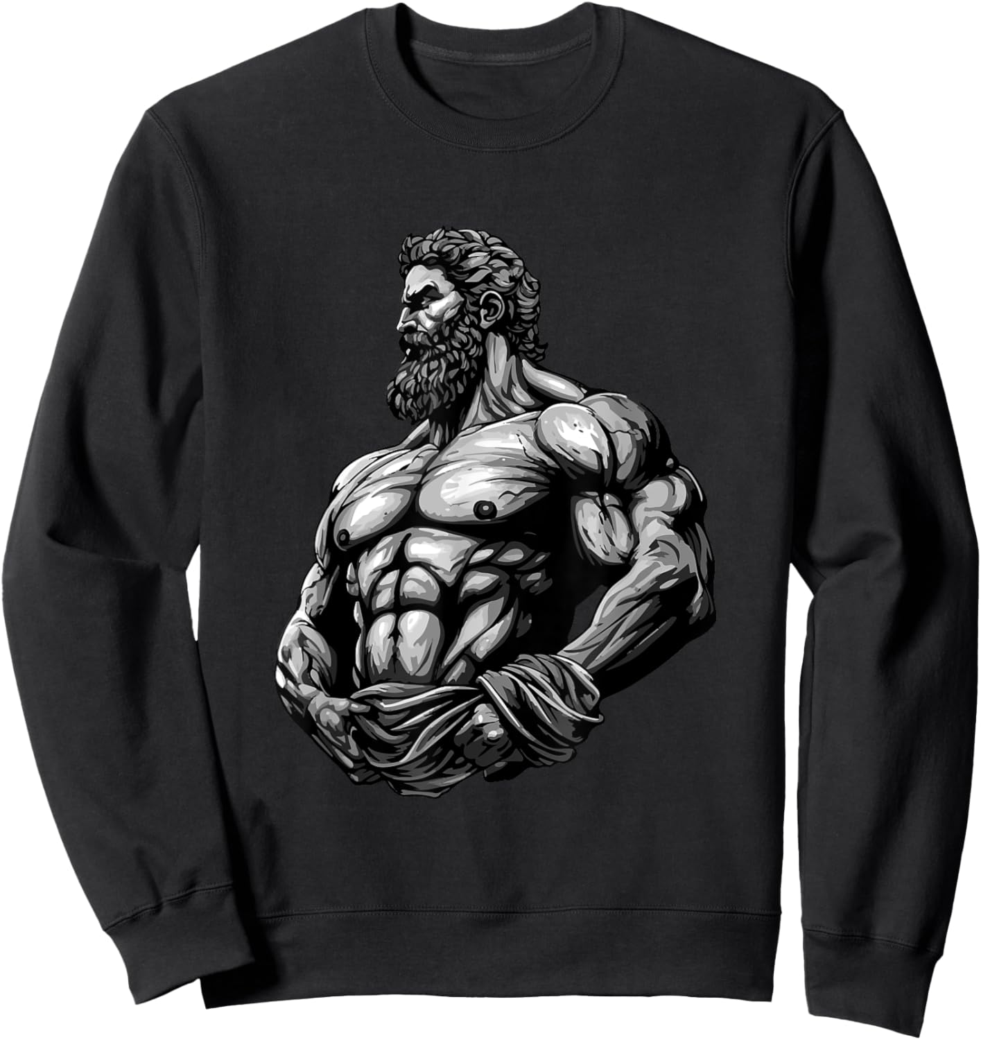 Greek Warrior Bodybuilding Gym Muscles Fitness Sweatshirt - Sweatshirt | Black