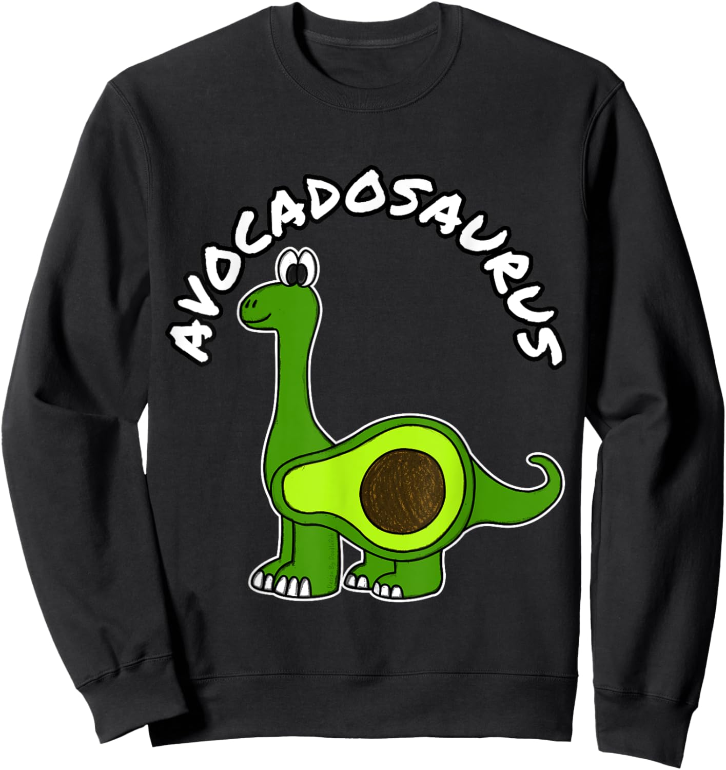 Avocadosaurus Avocado Dinosaur Plant Based Funny Vegan Sweatshirt - Sweatshirt | Black