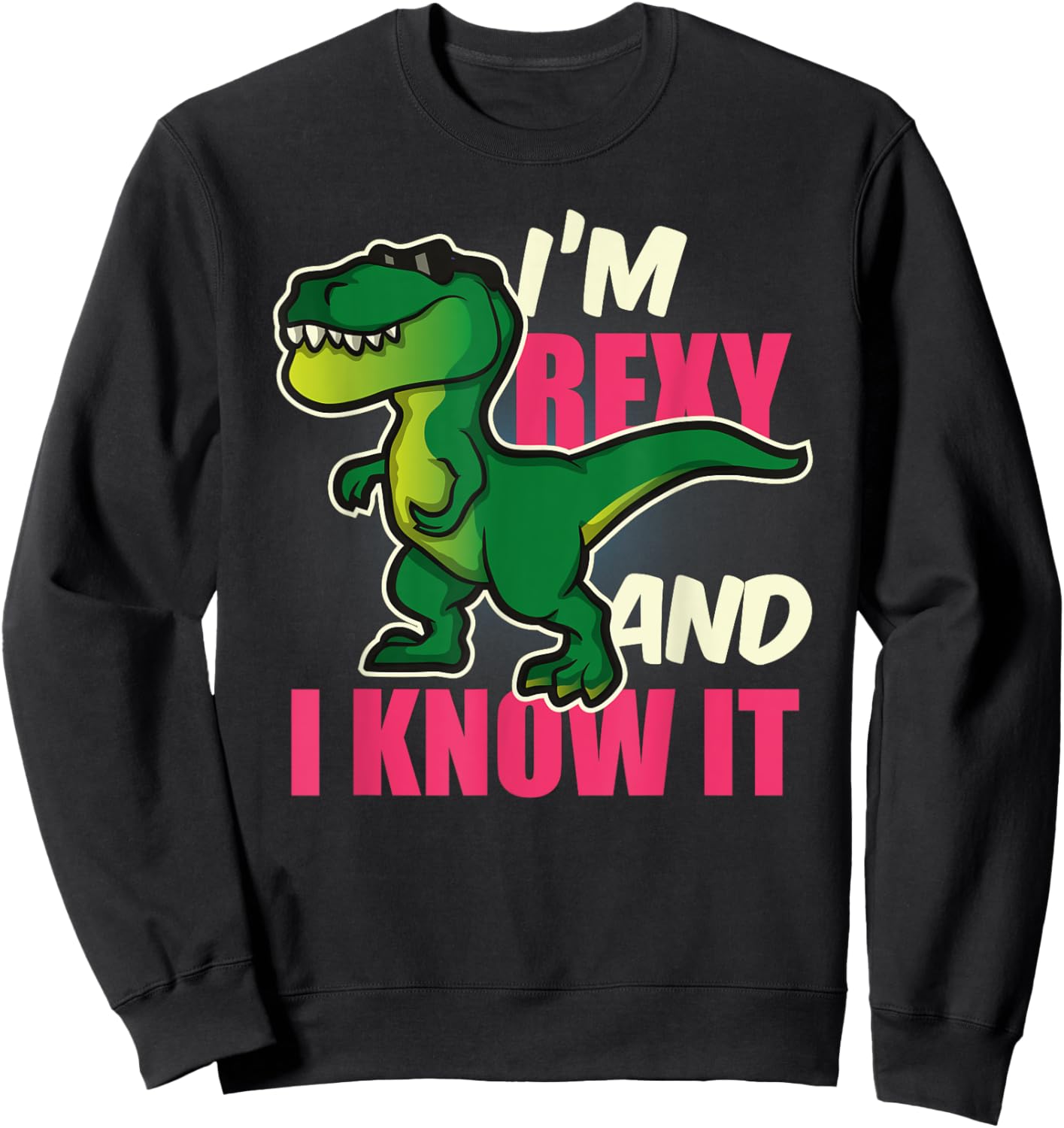 Funny Dinosaur T Rex Shirt for Children Youth and Adults Sweatshirt - Sweatshirt | Black