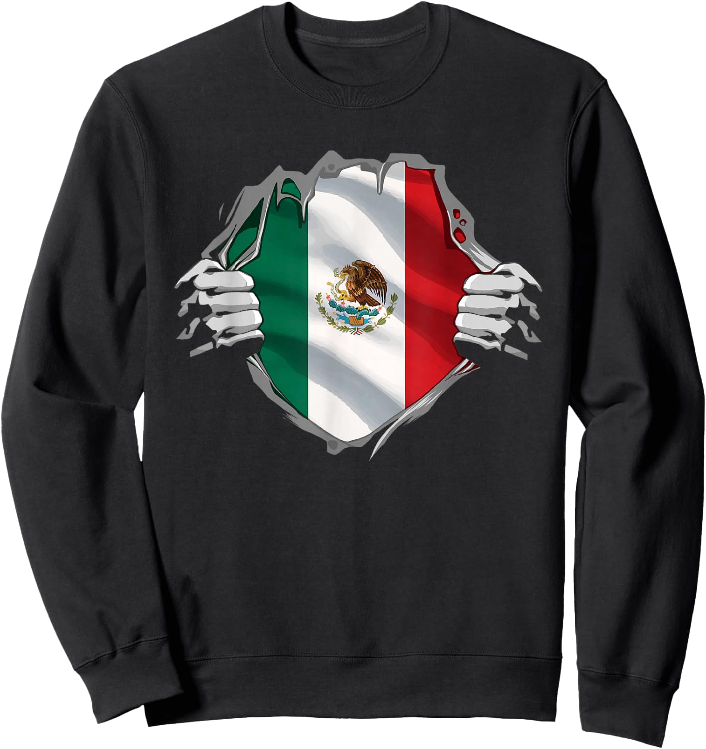 Mexico Shirt Mexican Flag Shirt Hispanic Pride Independence Sweatshirt - Sweatshirt | Black