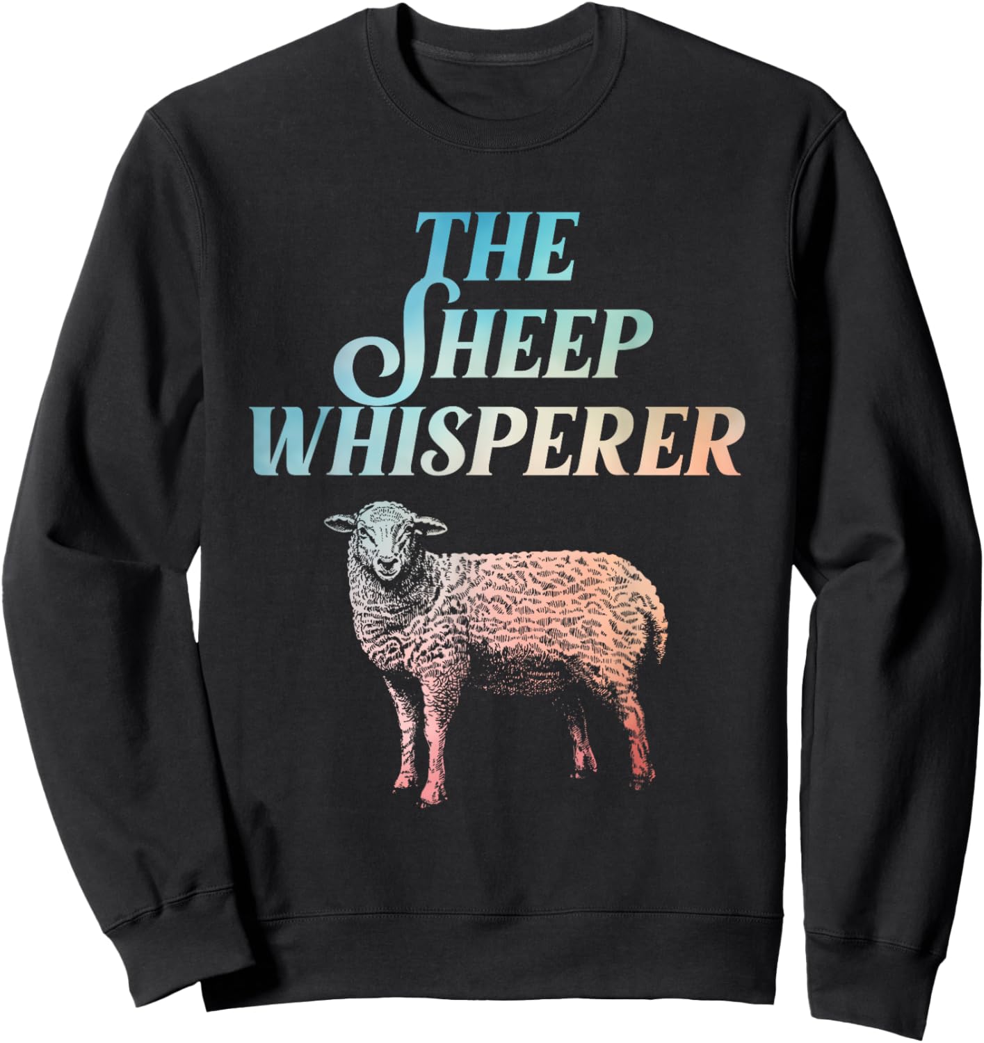 Funny Sheep Art Women Lamb Farmer Animal Sheep Lover Sweatshirt - Sweatshirt | Black