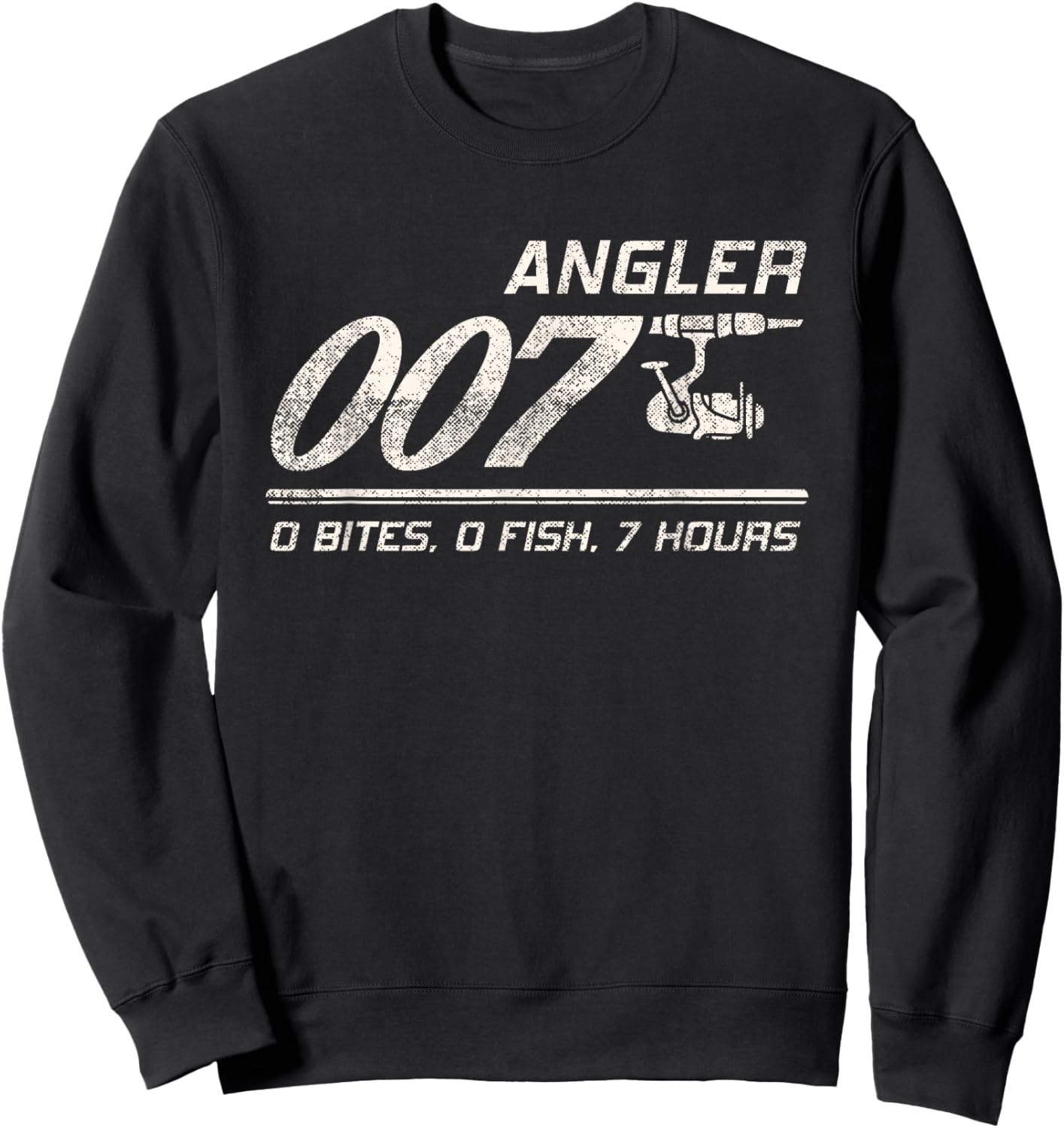 Fisherman Joke Dad Grandpa Angler 007 Funny Fishing Humor Sweatshirt - Sweatshirt | Black