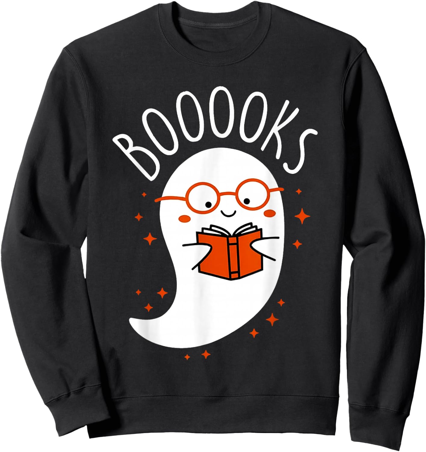 Booooks Shirt, Ghost Books, Halloween Teacher Sweatshirt - Sweatshirt | Black