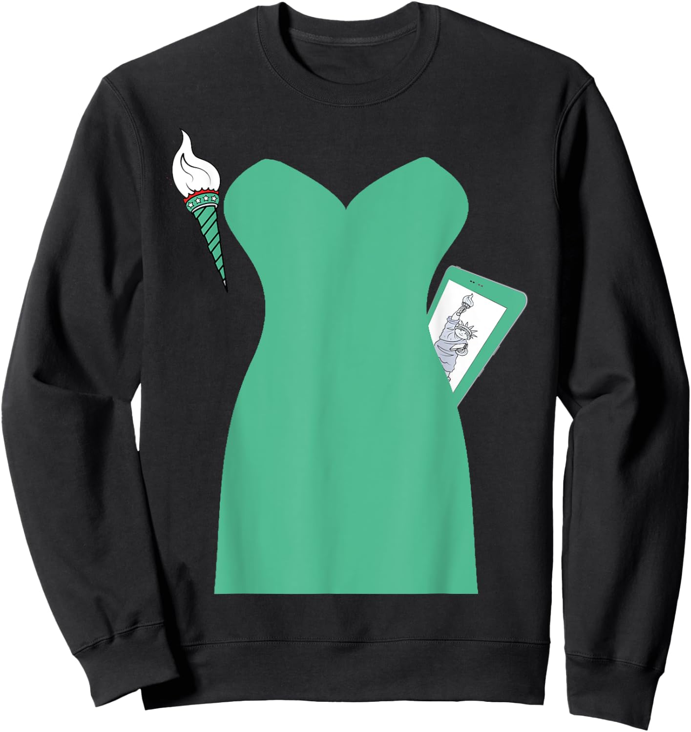 Statue of Liberty Halloween Costume Dress Sweatshirt - Sweatshirt | Black