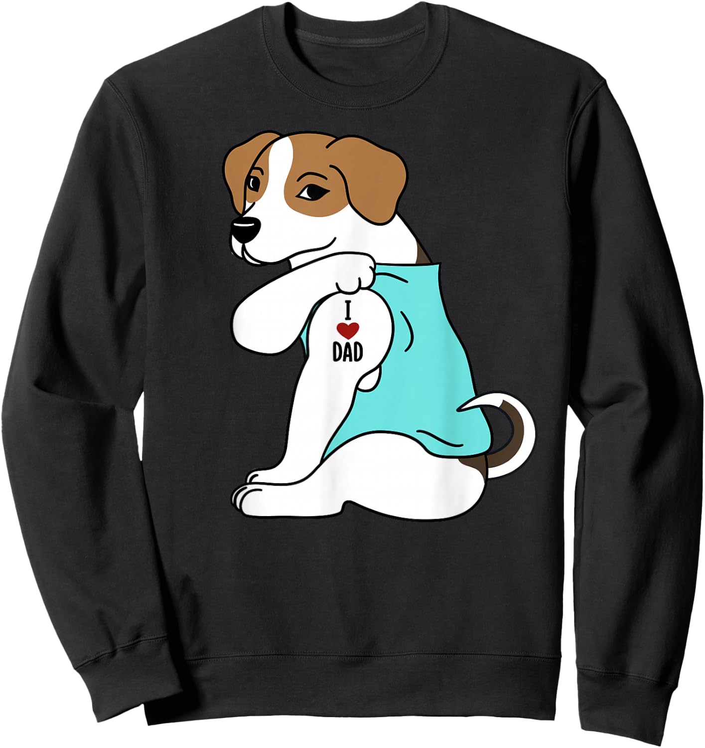 Jack Russell Terrier I Love Dad Funny Dog Men Women Sweatshirt - Sweatshirt | Black