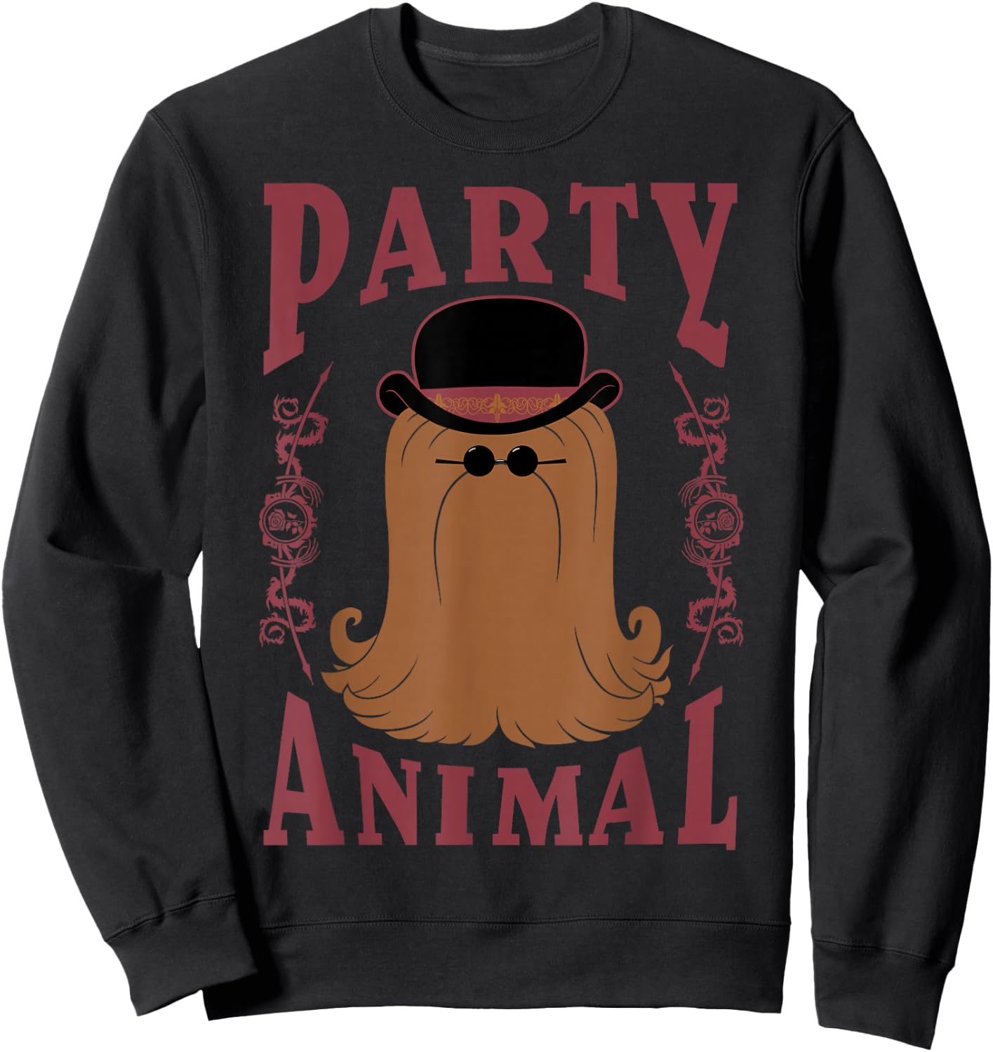 Addams Family Cousin It Party Animal Portrait Small Sweatshirt - Sweatshirt | Black