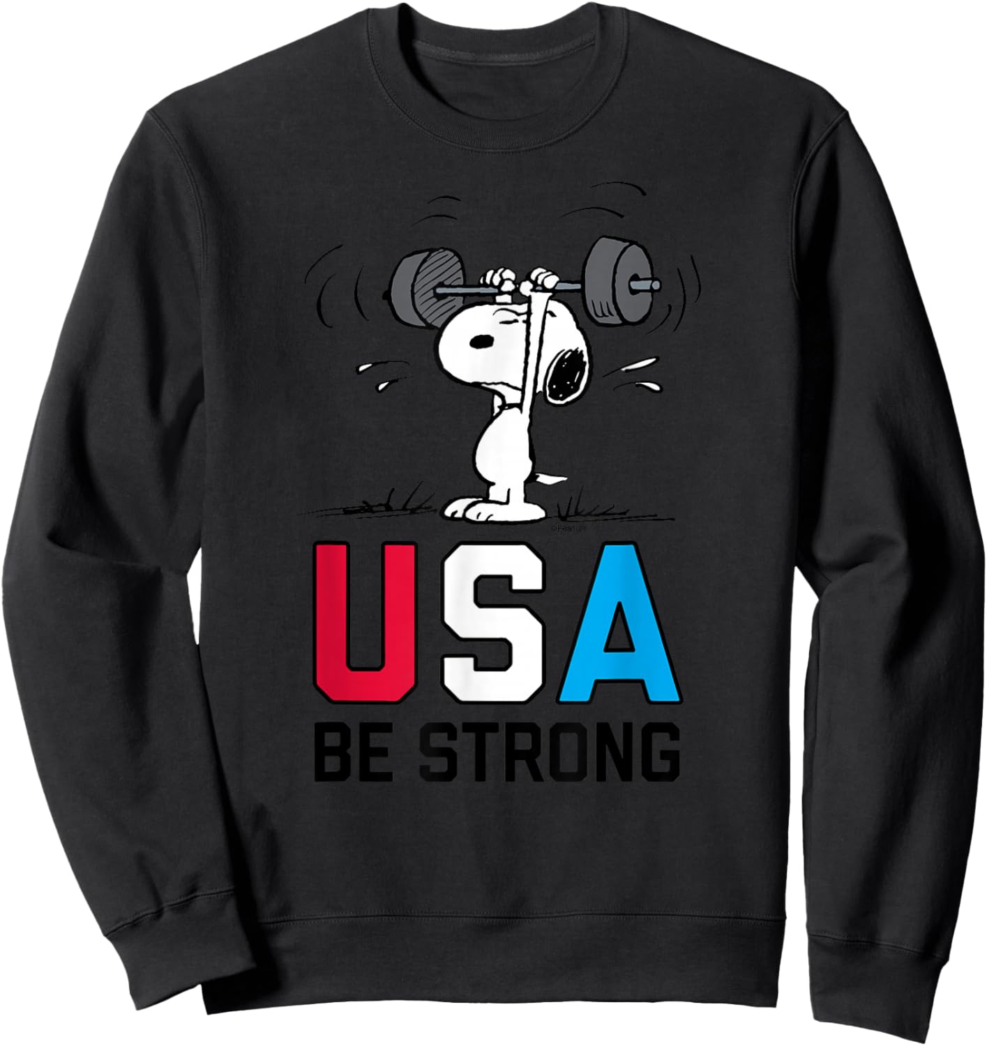 Peanuts - Snoopy USA Weightlifting USA Be Strong Sweatshirt - Sweatshirt | Black